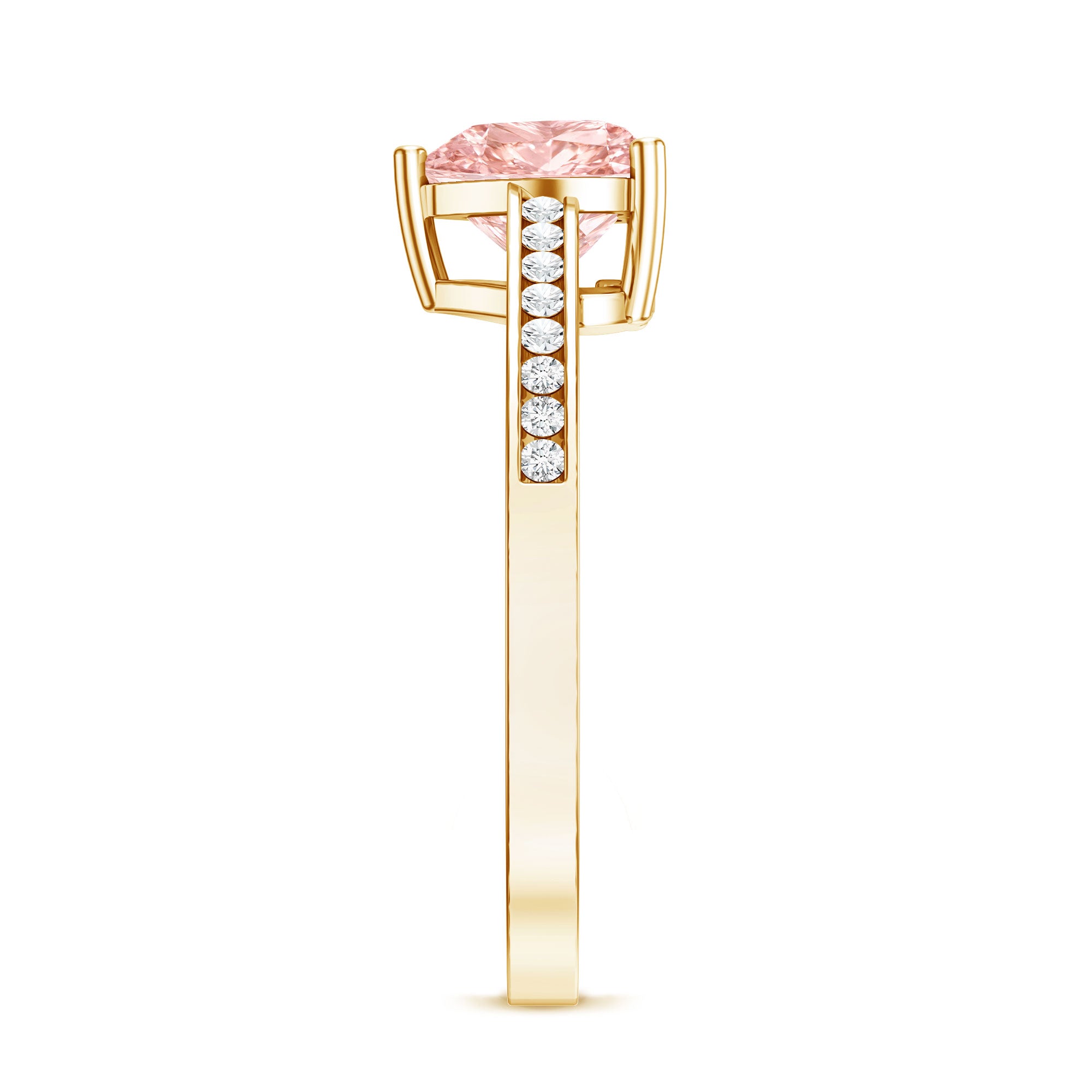 IGI Certified Heart Shape Lab Grown Pink Diamond Engagement Ring 1 Carat Fancy Pink - VS1 - Rosec Jewels
