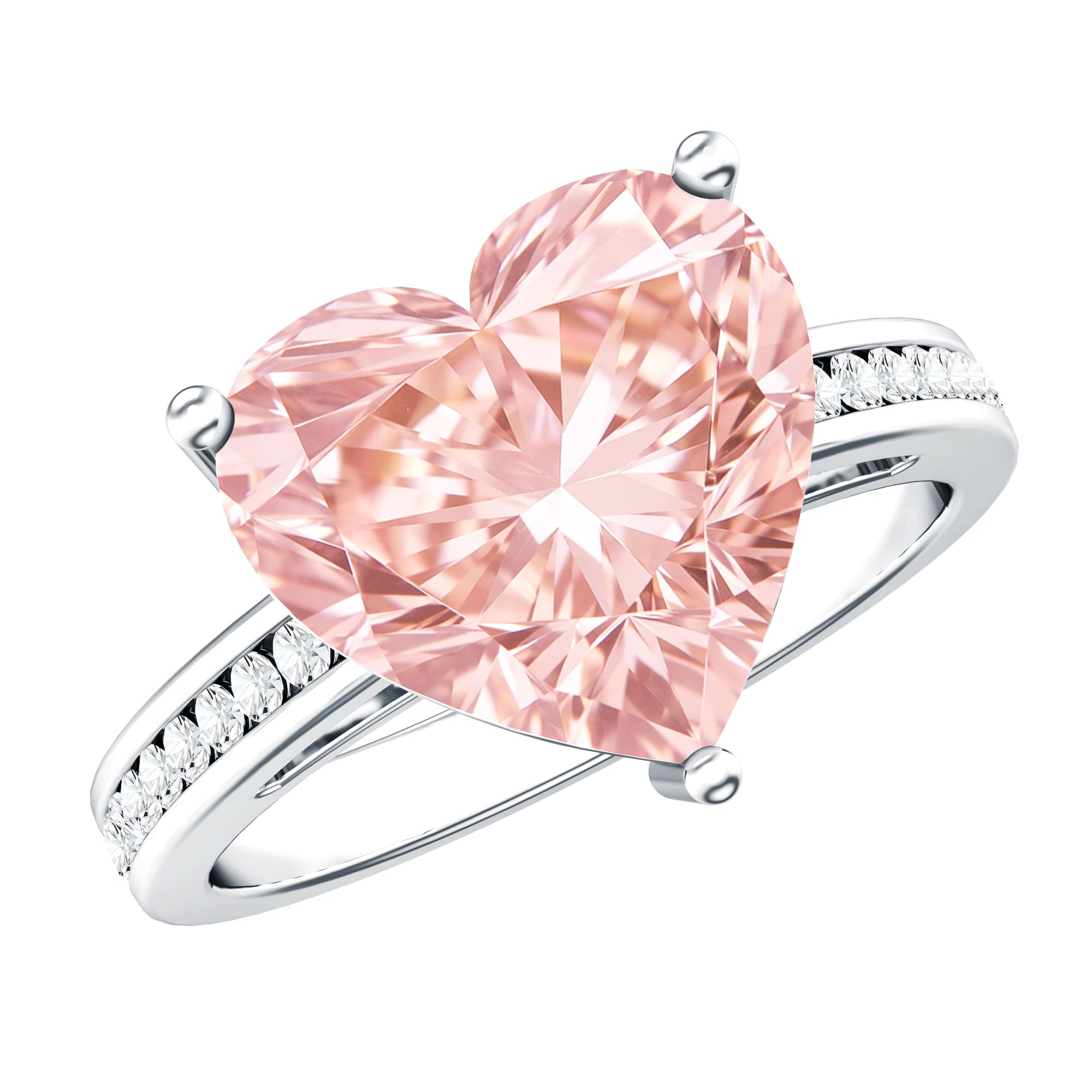 IGI Certified 5 Carat Lab Grown Pink Diamond Heart Solitaire Engagement Ring Fancy Pink - VS1 - Rosec Jewels