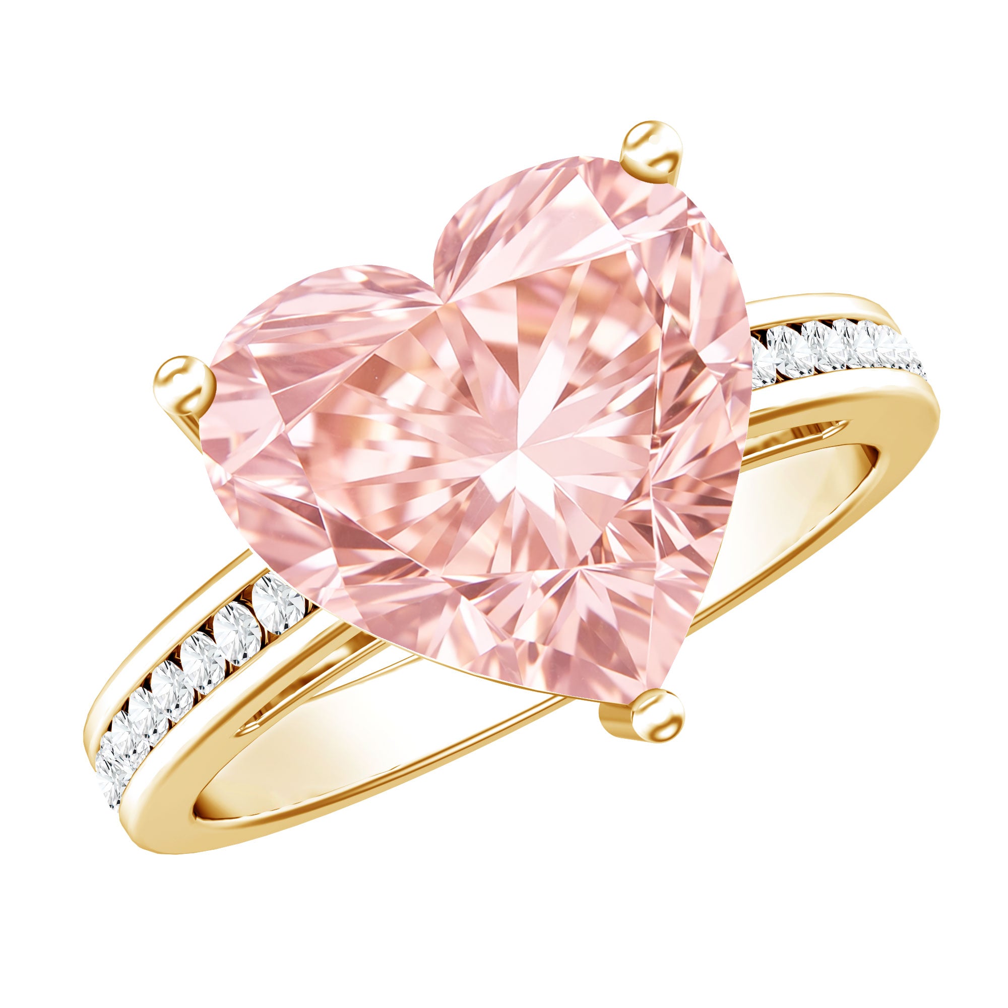 IGI Certified 5 Carat Lab Grown Pink Diamond Heart Solitaire Engagement Ring Fancy Pink - VS1 - Rosec Jewels