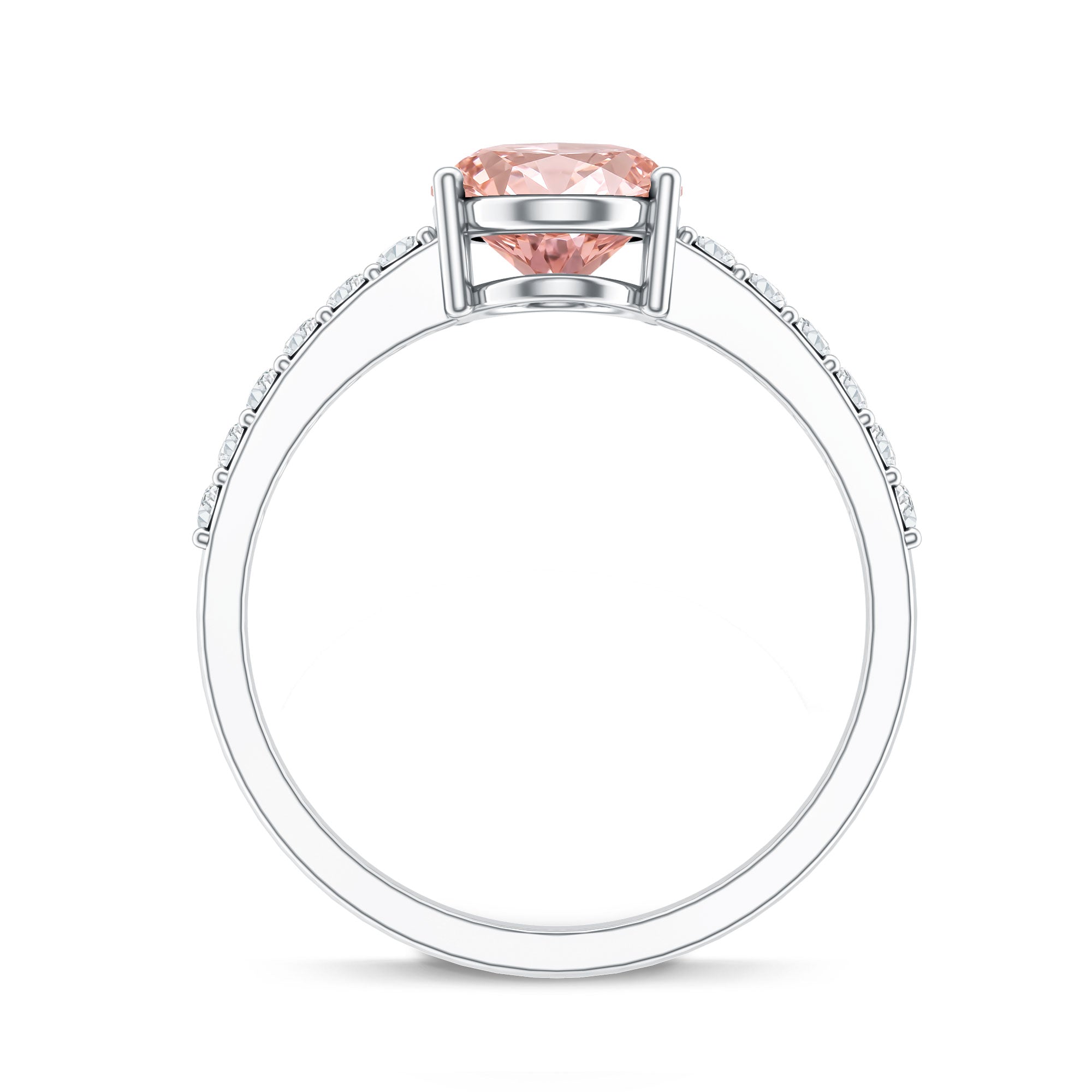 Rosec Jewels-IGI Certified 2 Carat Lab Grown Oval Pink Diamond Engagement Ring with Side Stones