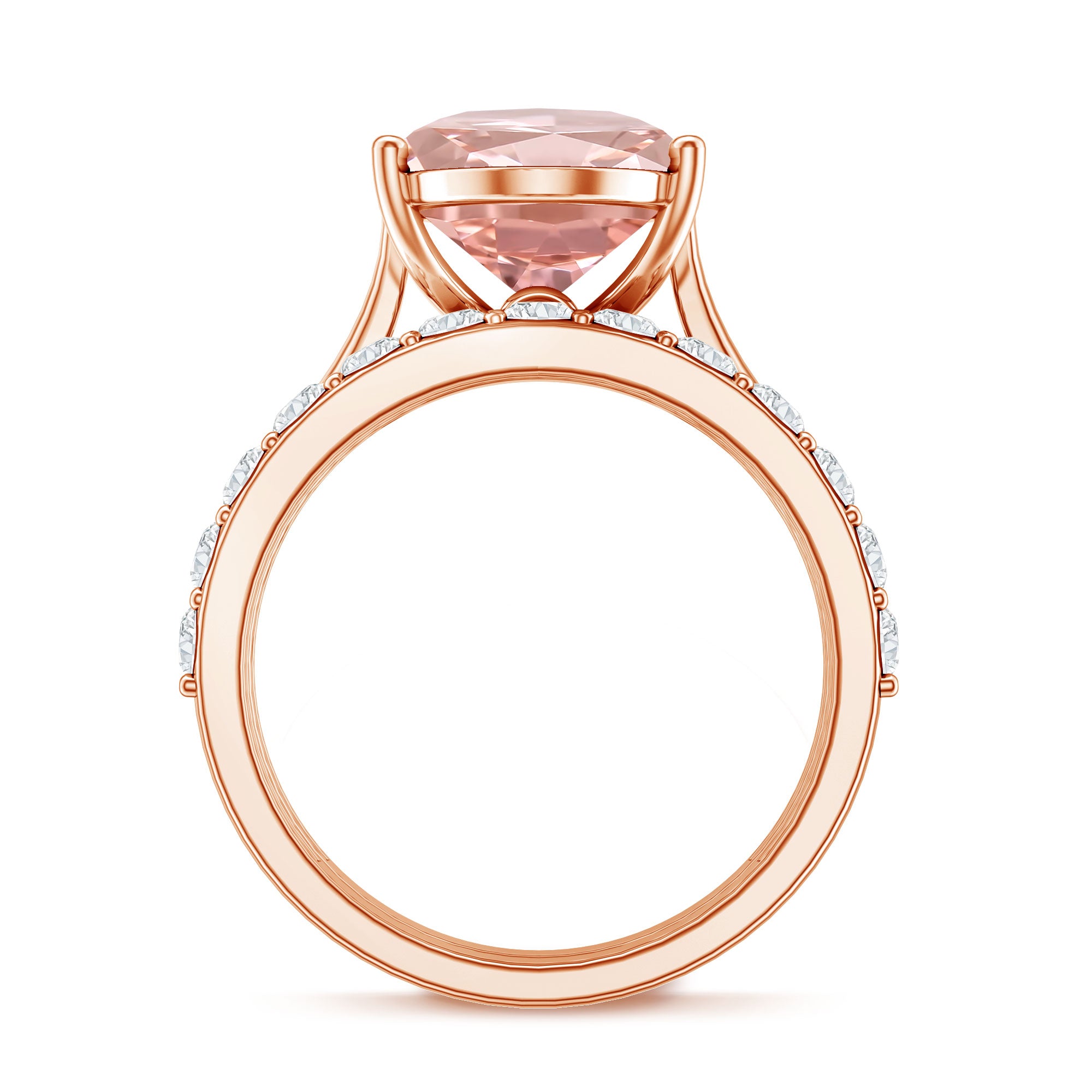 Rosec Jewels-5 Carat Oval Shape Lab Grown Pink Diamond Solitaire Wedding Ring Set IGI Certified