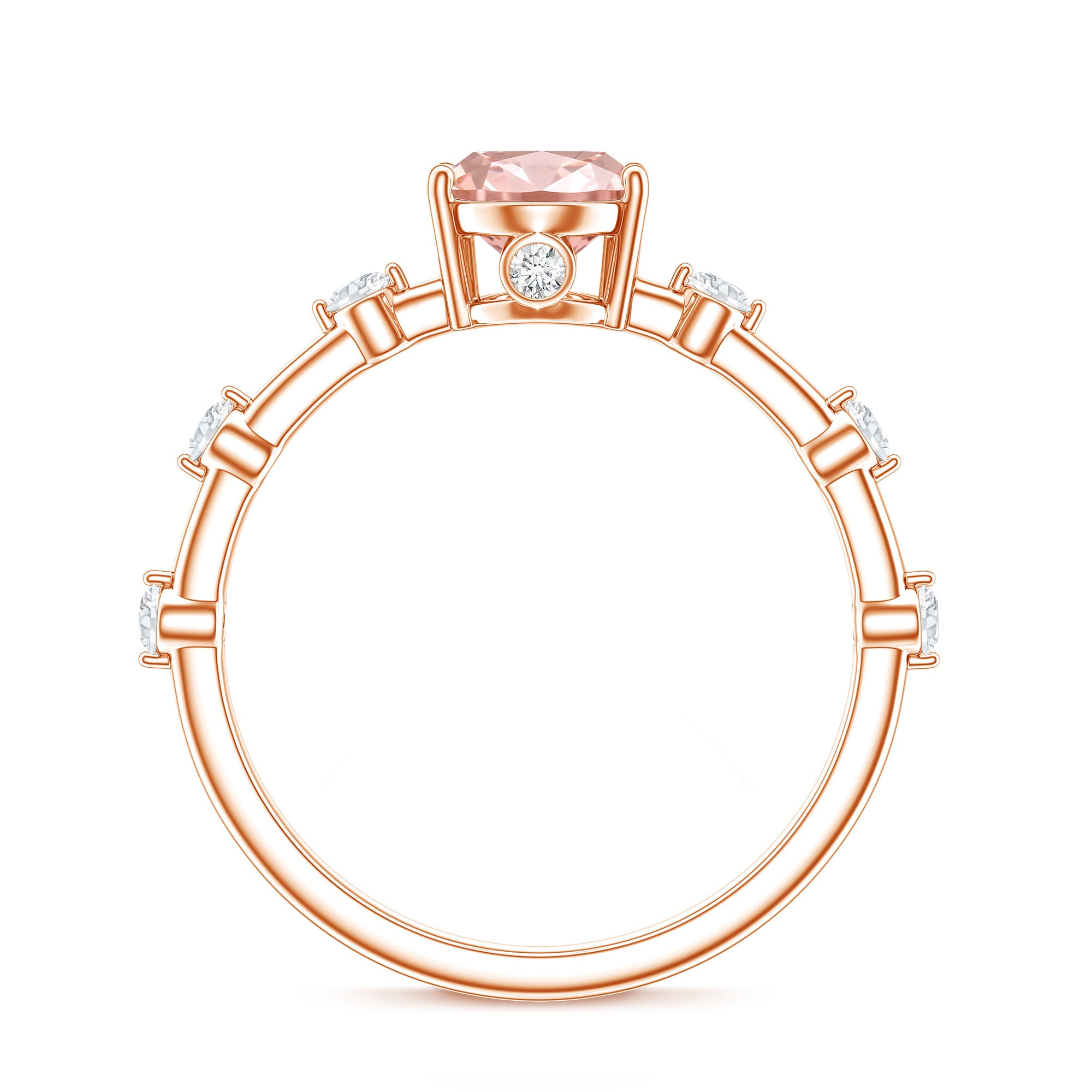 Rosec Jewels-Oval Cut 1 Carat Lab Grown Pink Diamond Solitaire Engagement Ring IGI Certified