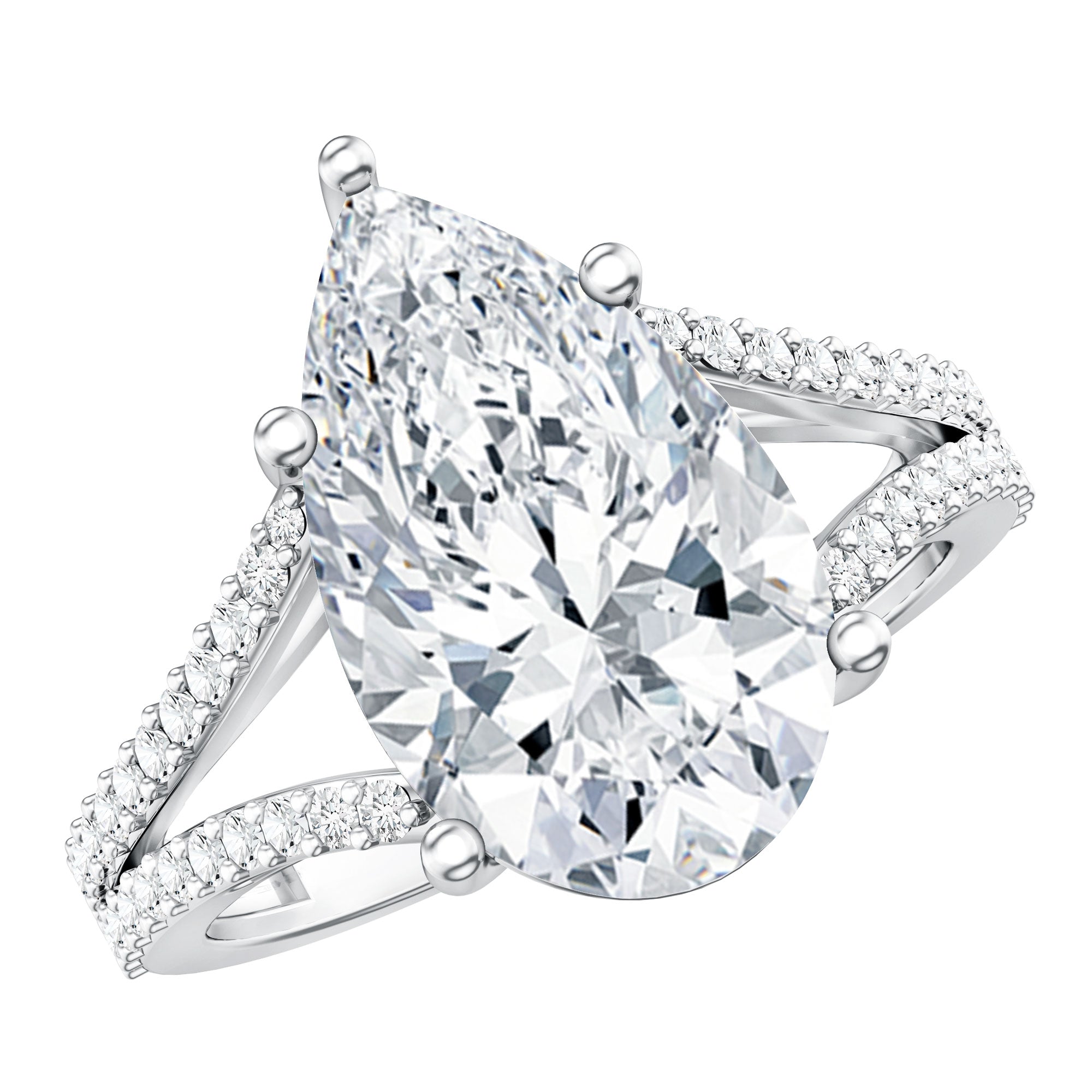 IGI Certified 5 Carat Lab Grown Diamond Statement Engagement Ring with Split Shank Lab - ( E-VS1 ) - Rosec Jewels
