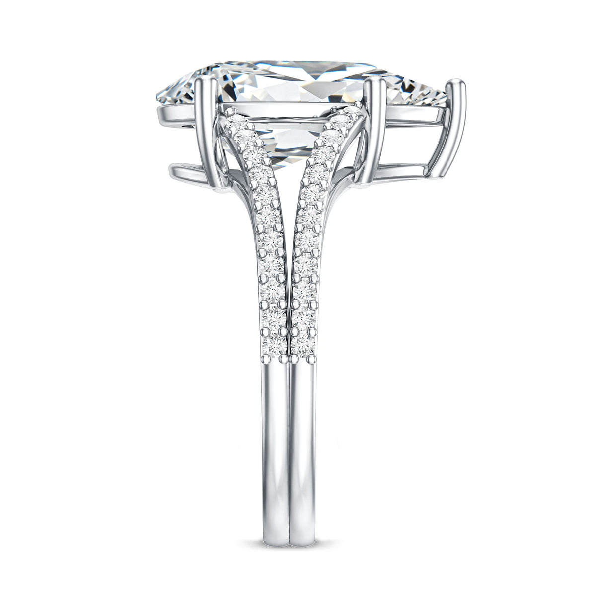 IGI Certified 5 Carat Lab Grown Diamond Statement Engagement Ring with Split Shank Lab - ( E-VS1 ) - Rosec Jewels