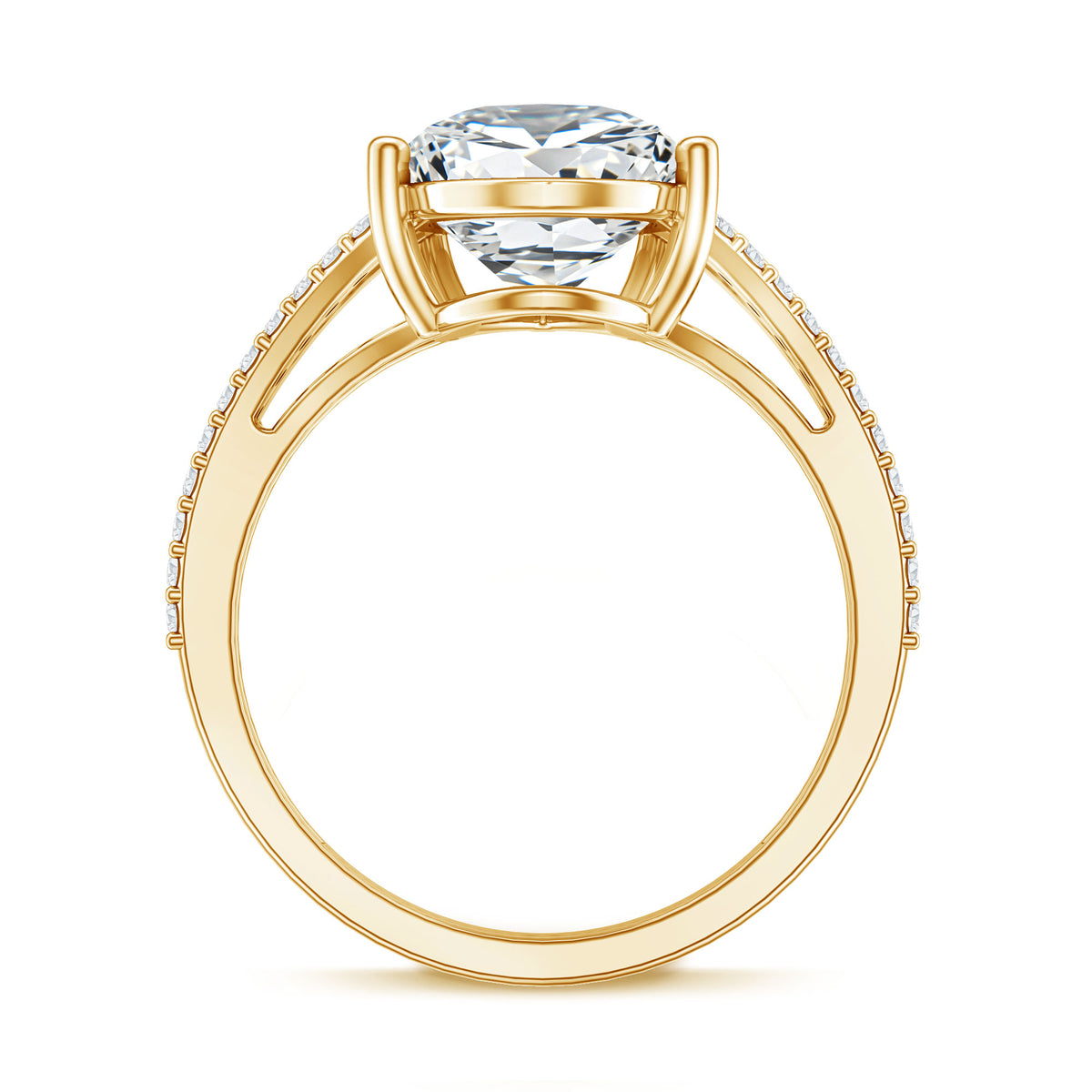 IGI Certified 5 Carat Lab Grown Diamond Statement Engagement Ring with Split Shank Lab - ( E-VS1 ) - Rosec Jewels