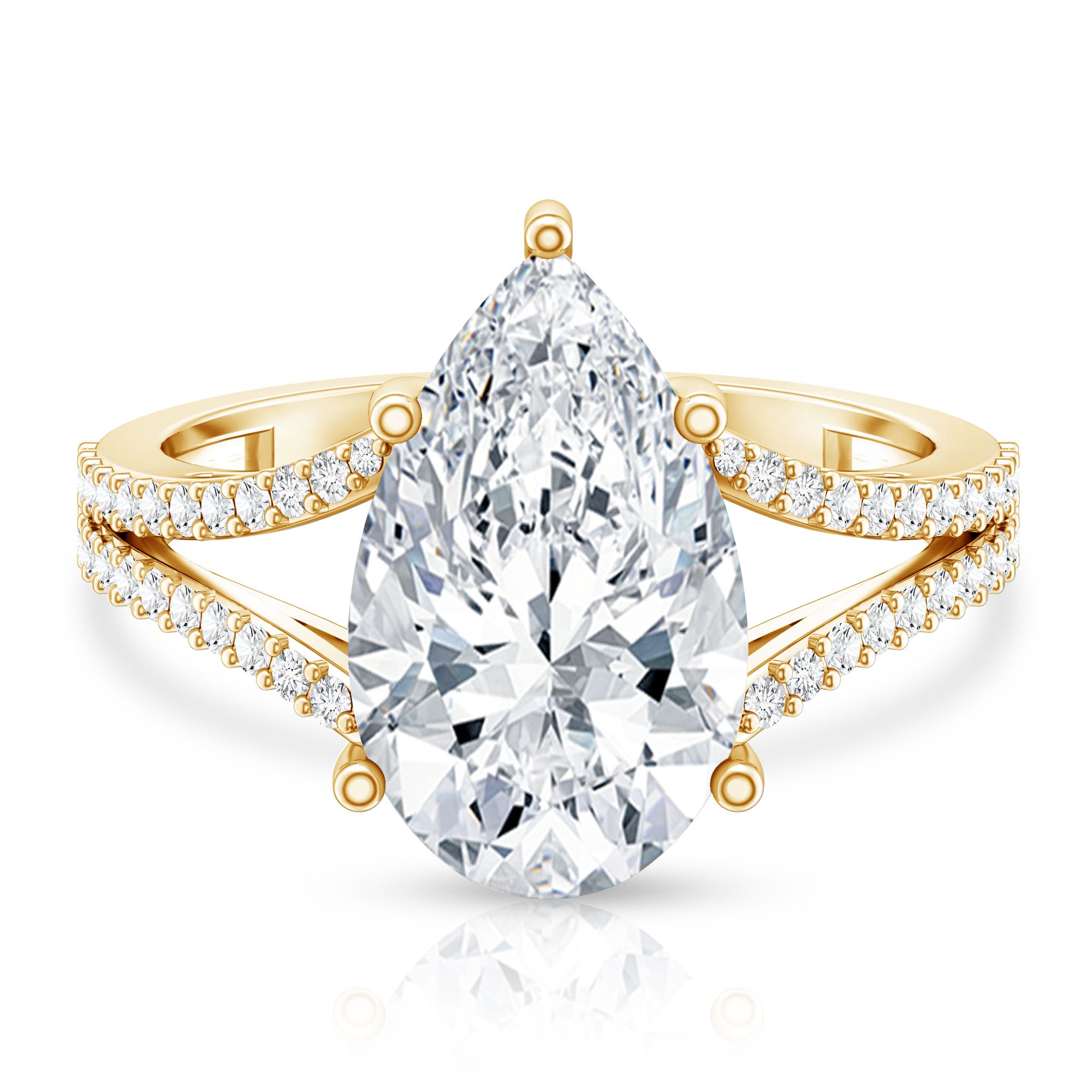 IGI Certified 5 Carat Lab Grown Diamond Statement Engagement Ring with Split Shank Lab - ( E-VS1 ) - Rosec Jewels