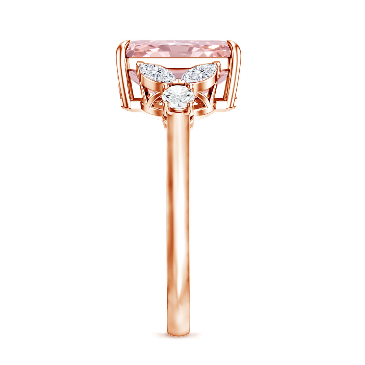 3 Carat Radiant Cut Lab Pink Diamond Engagement Ring IGI Certified Fancy Pink - VS1 - Rosec Jewels
