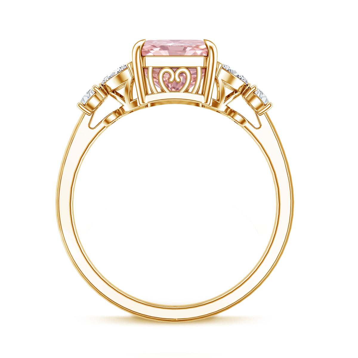3 Carat Radiant Cut Lab Pink Diamond Engagement Ring IGI Certified Fancy Pink - VS1 - Rosec Jewels
