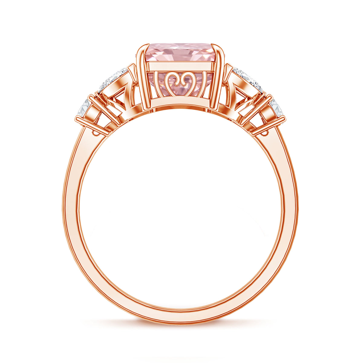 Lab Grown 4 Carat Radiant Cut Pink Diamond Statement Engagement Ring IGI Certified Fancy Pink - VS1 - Rosec Jewels