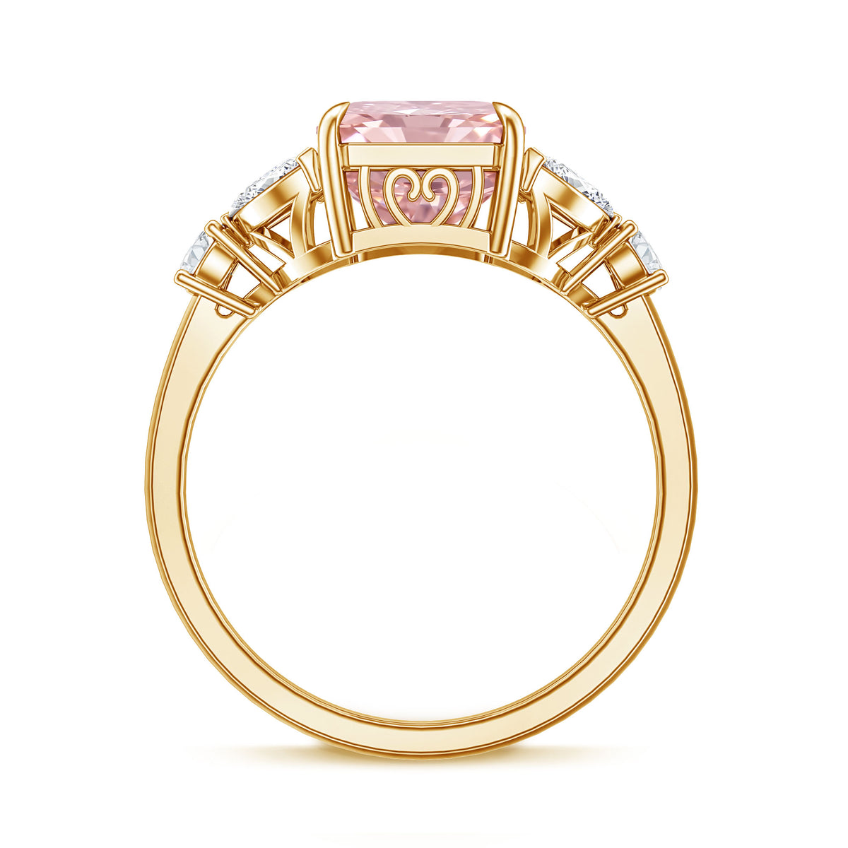 Lab Grown 4 Carat Radiant Cut Pink Diamond Statement Engagement Ring IGI Certified Fancy Pink - VS1 - Rosec Jewels