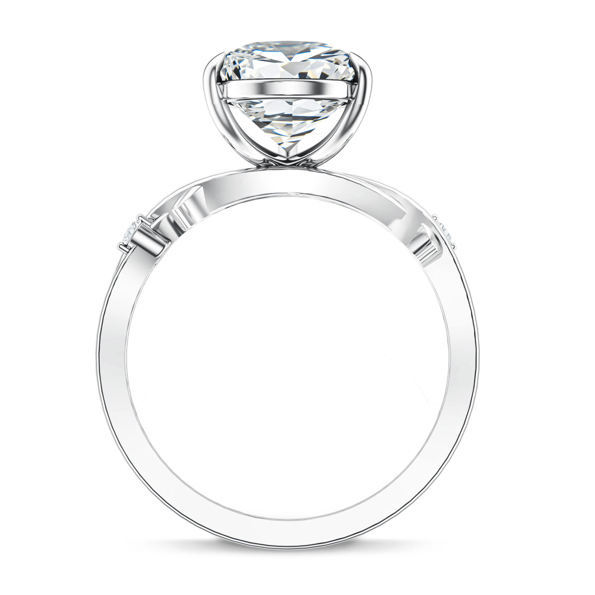 Pear Shaped 4 Carat Lab Grown Diamond Designer Engagement Ring with IGI Certificate Lab - ( E-VS1 ) - Rosec Jewels