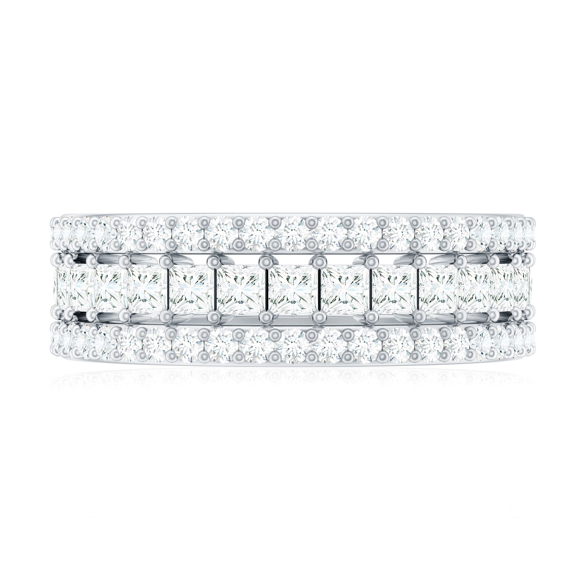 Zircon Stackable Band Ring Set of 3 AAAA - Rosec Jewels