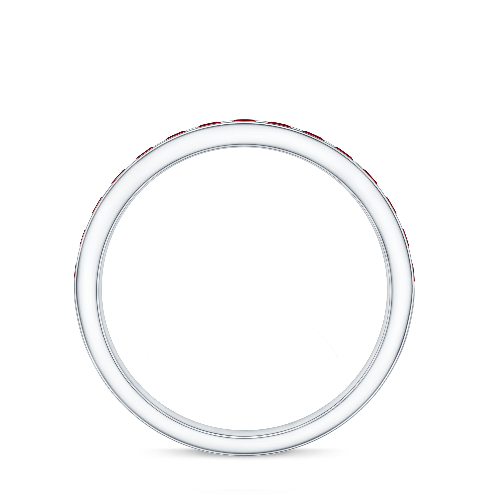 Natural Ruby Half Eternity Anniversary Ring in Channel Set AAA - Rosec Jewels