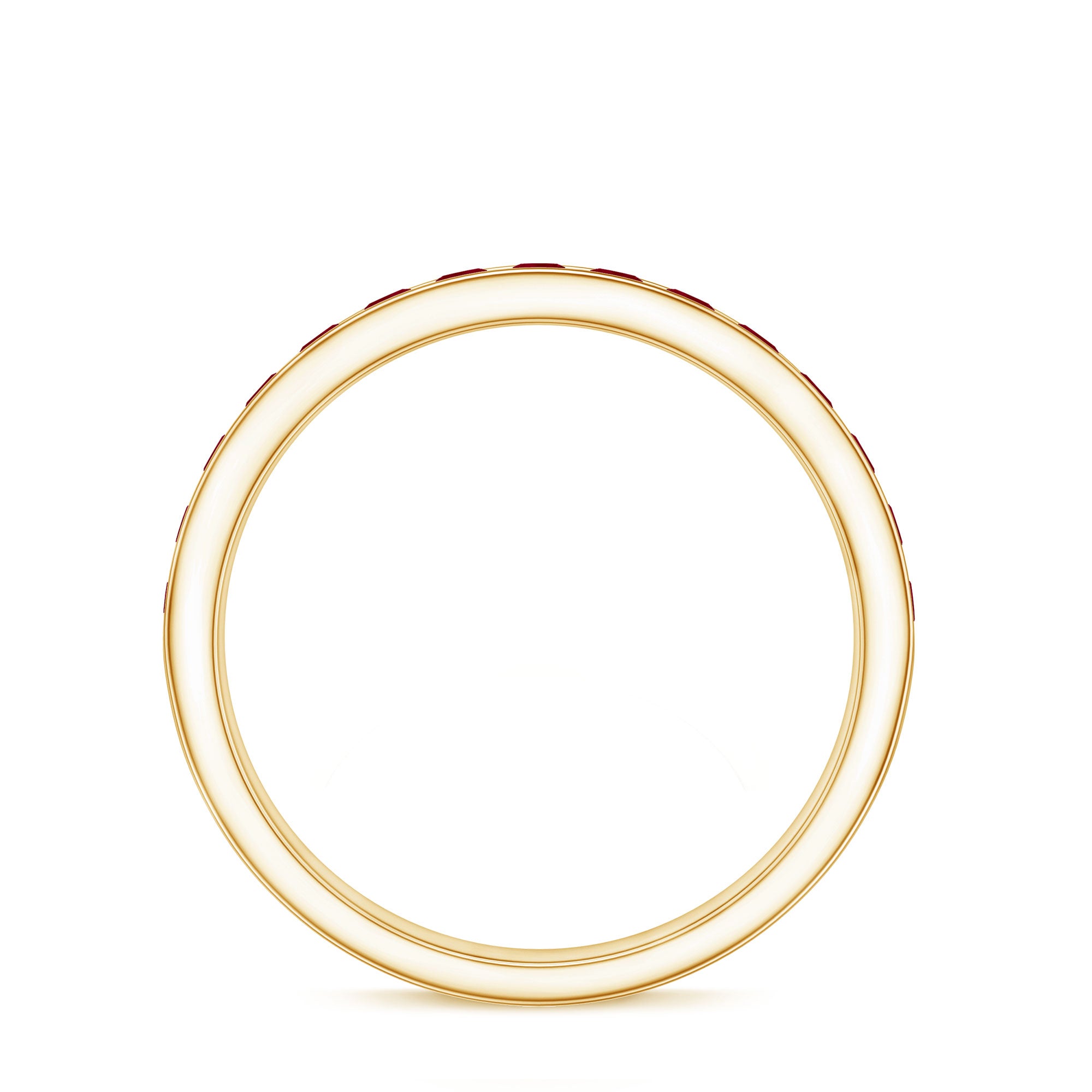Natural Ruby Half Eternity Anniversary Ring in Channel Set AAA - Rosec Jewels
