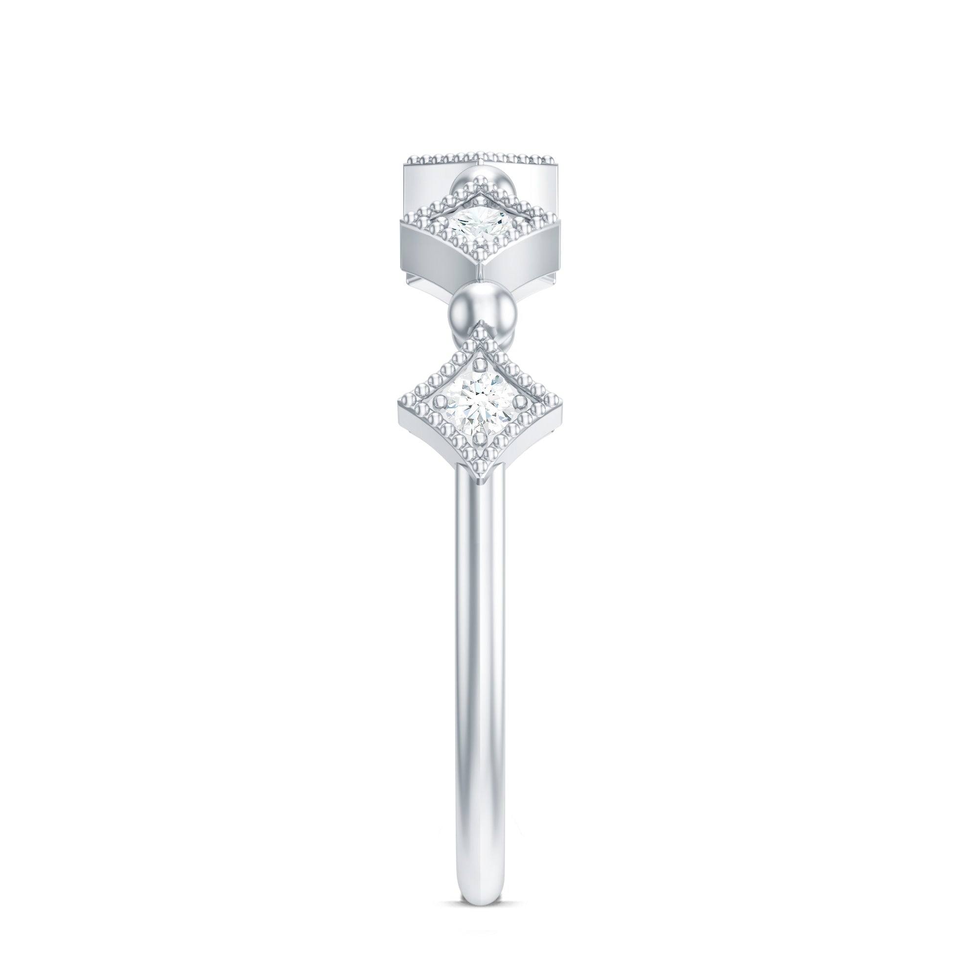 Certified 5 Stone Diamond Dainty Ring Natural - ( HI-SI ) - Rosec Jewels