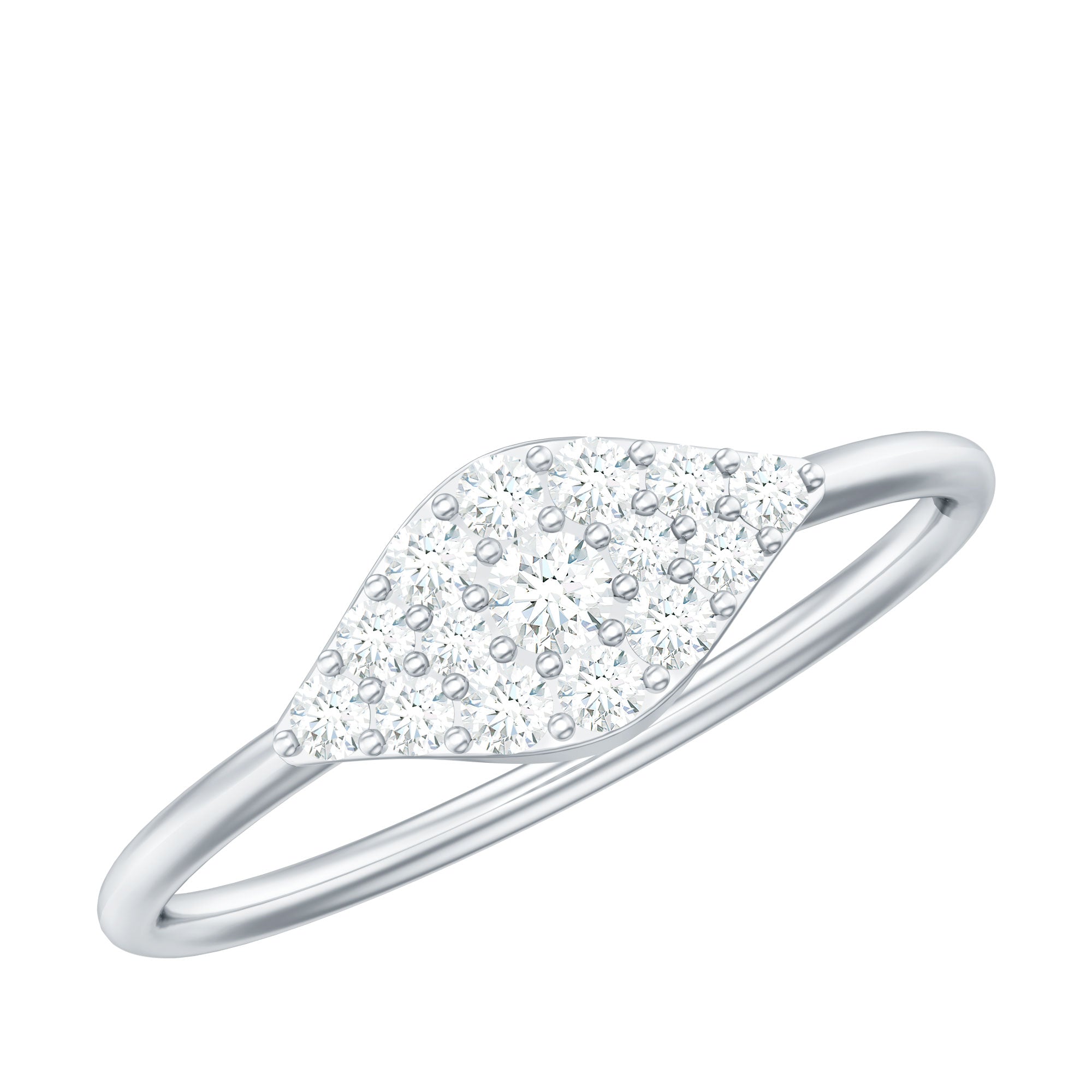 Certified Diamond Cluster Ring in Illusion Setting Natural - ( HI-SI ) - Rosec Jewels
