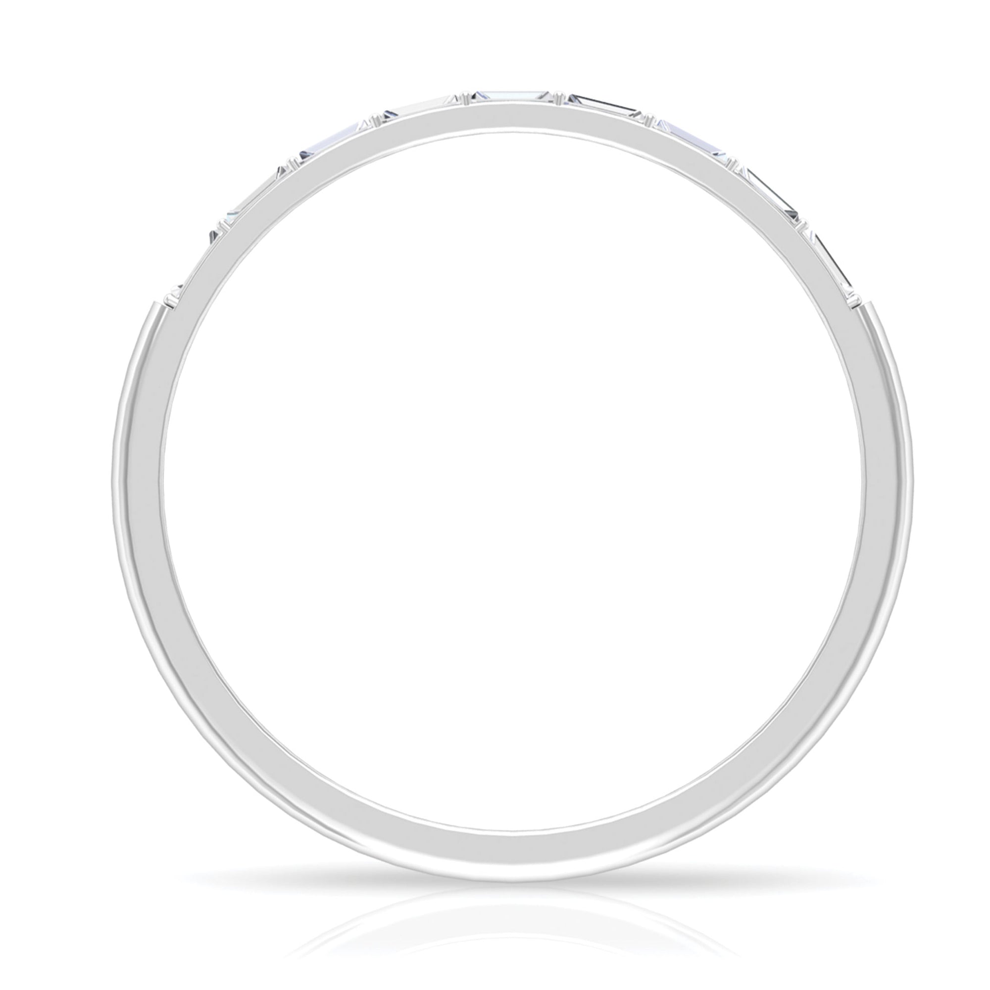 Baguette Diamond East West Stackable Ring Natural - ( HI-SI ) - Rosec Jewels