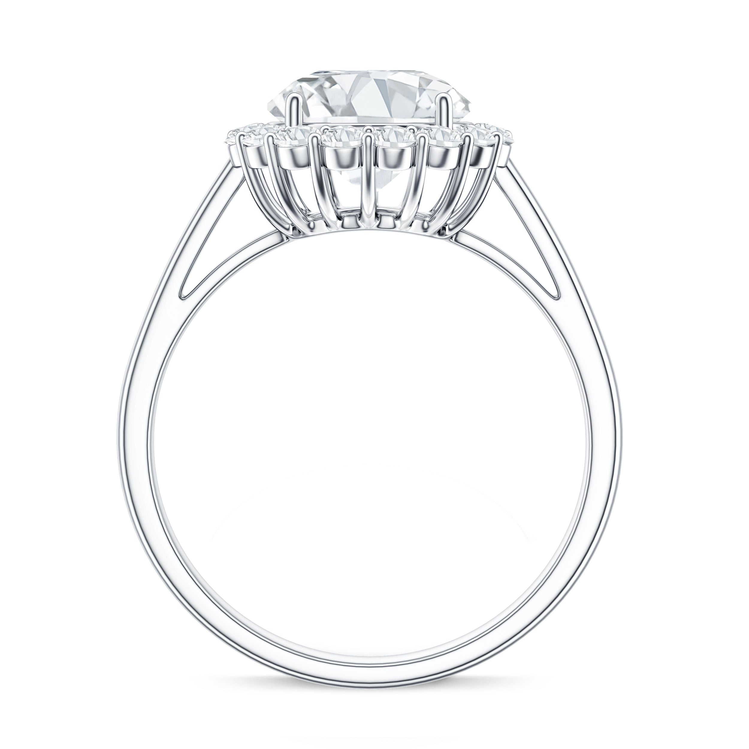 Classic Round Cut Moissanite Big Engagement Ring D-VS1 - Rosec Jewels