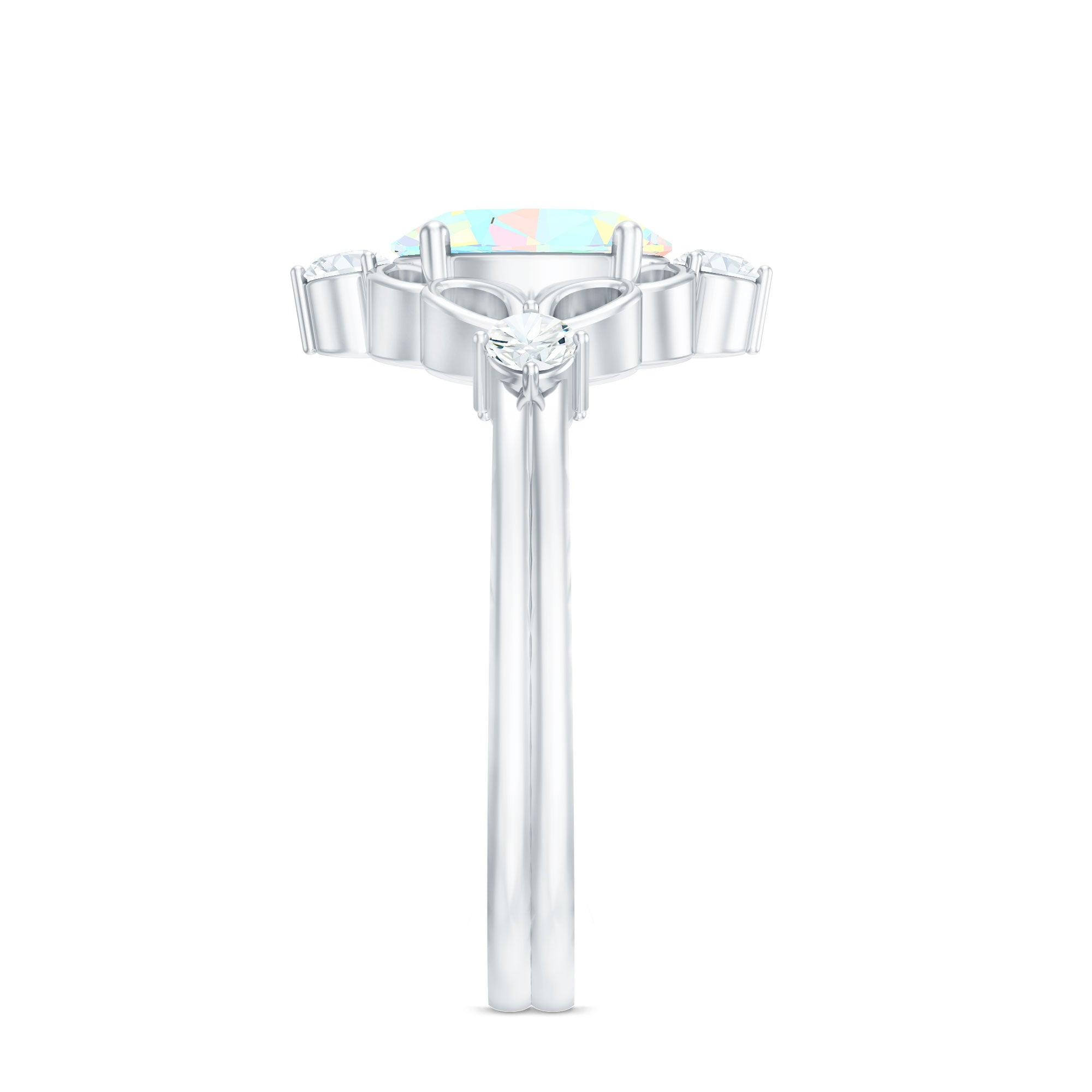 Designer Ethiopian Opal and Diamond Engagement Ring AAA - Rosec Jewels