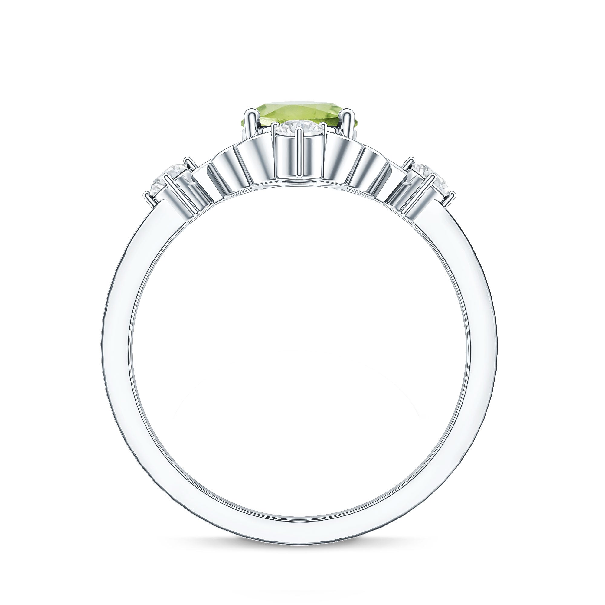 Oval Moonstone Cocktail Ring with Diamond AAA - Rosec Jewels