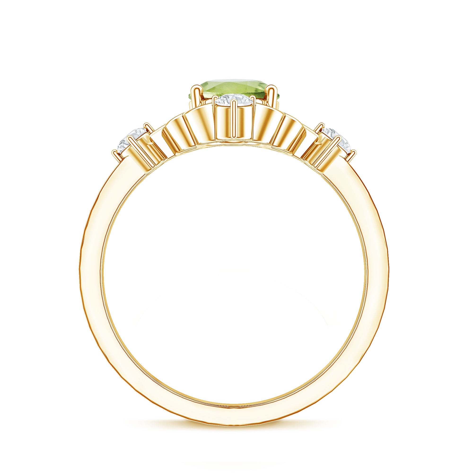 Oval Moonstone Cocktail Ring with Diamond AAA - Rosec Jewels