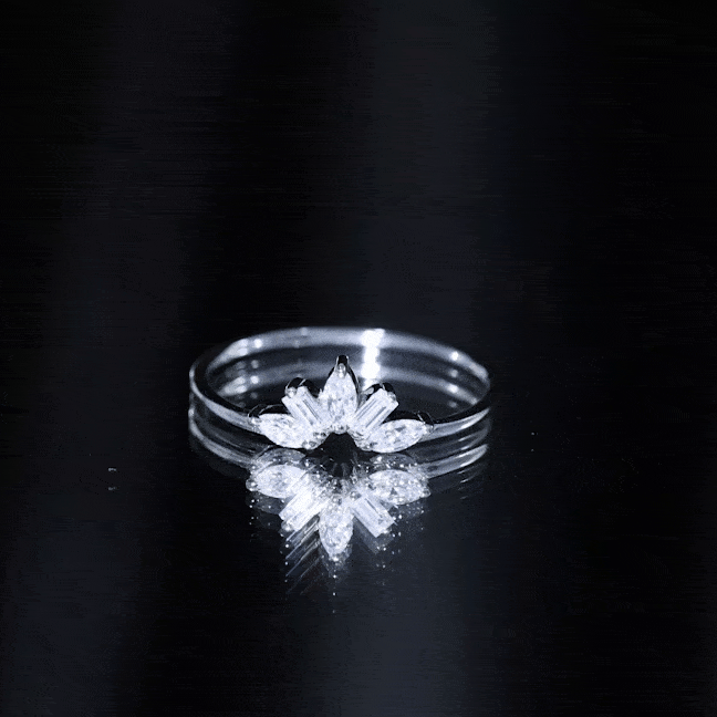 Marquise and Baguette Moissanite Enhancer Ring D-VS1 - Rosec Jewels