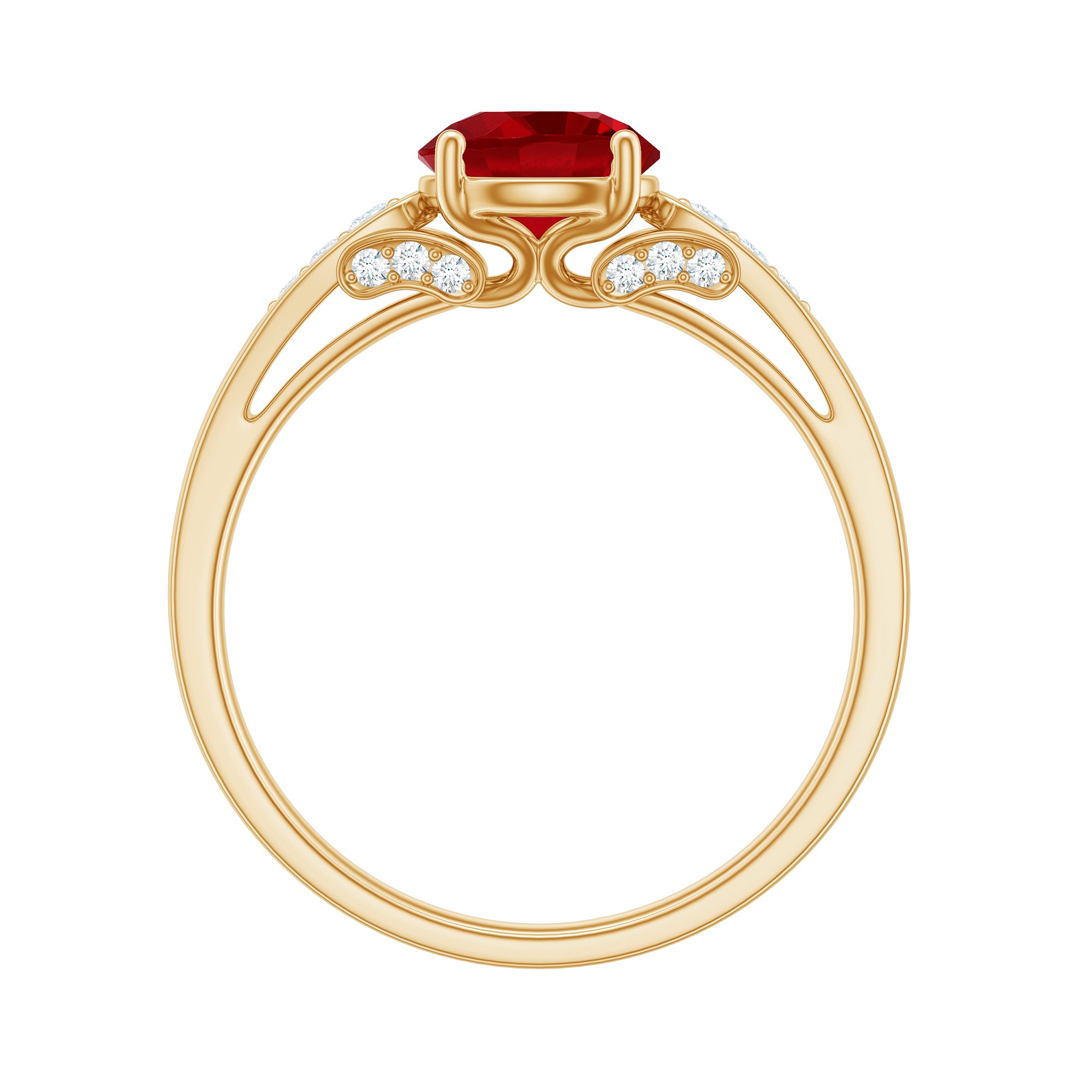 Rosec Jewels-Designer Lab Grown Ruby Solitaire Engagement Ring for Women
