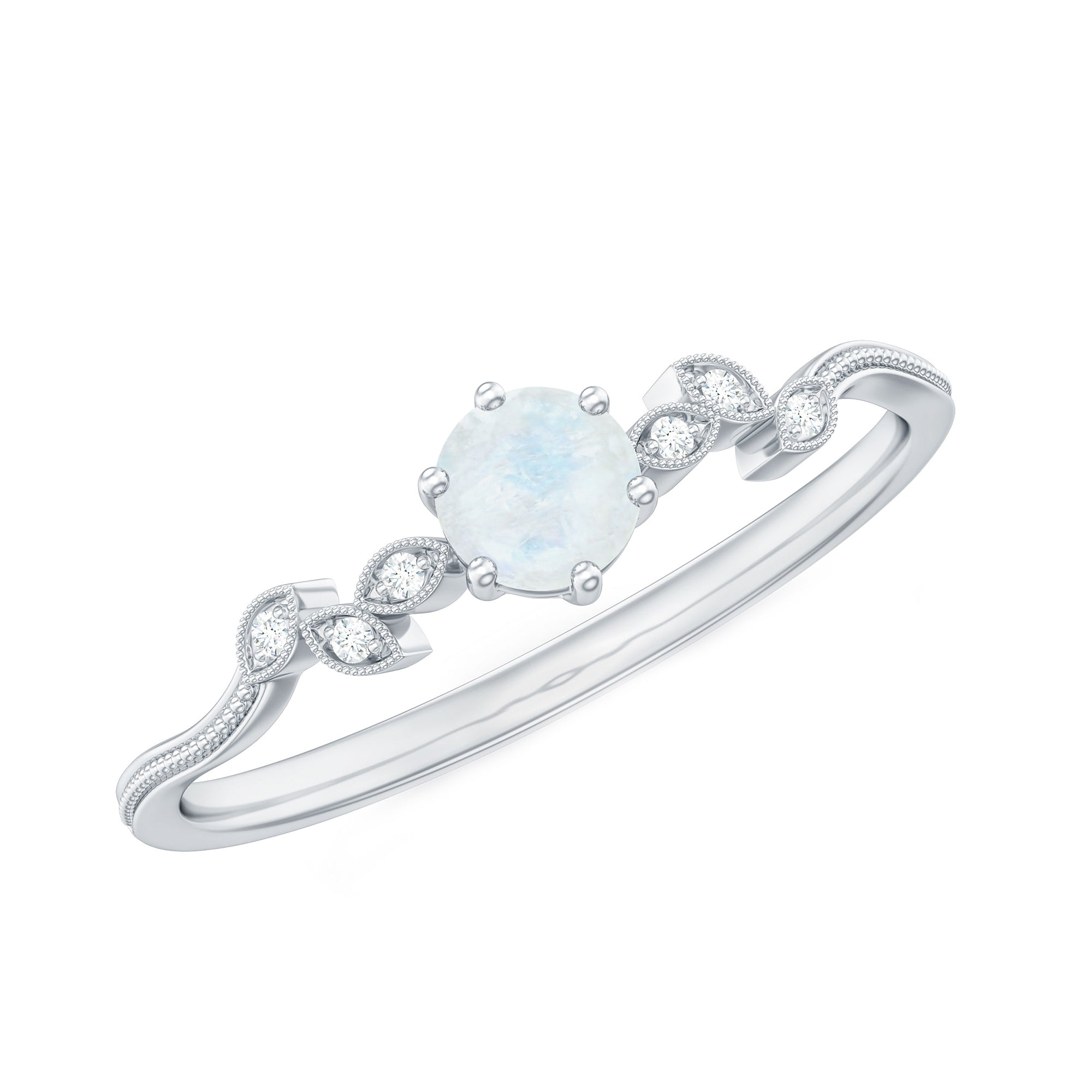 Rosec Jewels-Nature Inspired Moonstone Diamond Promise Ring for Women