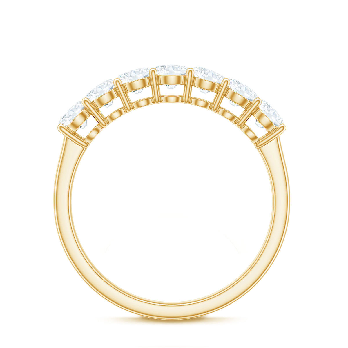 Natural Diamond Half Eternity Band Ring for Women Natural - ( HI-SI ) - Rosec Jewels