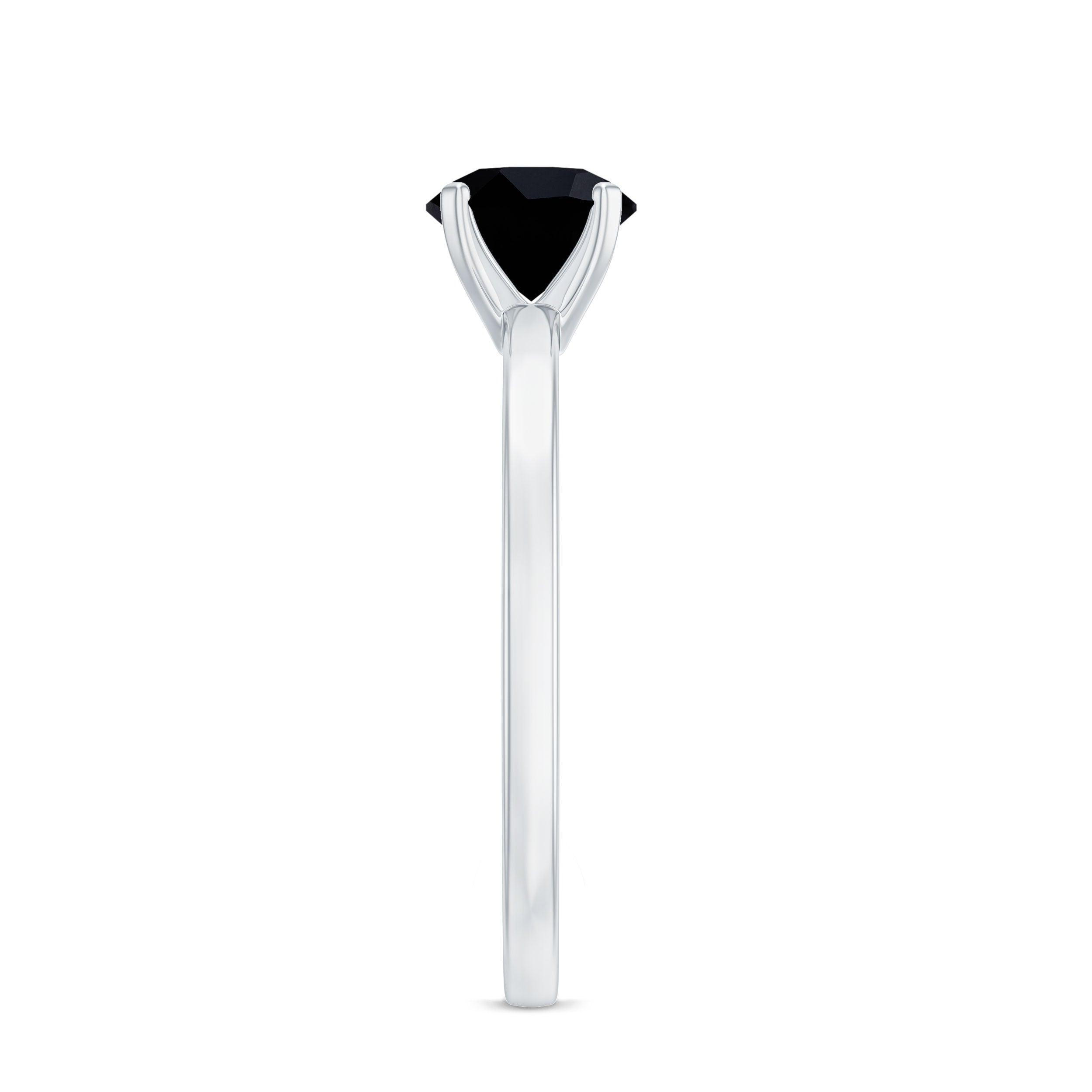 Natural 2 Carat Black Onyx Engagement Ring For Women AAA - Rosec Jewels