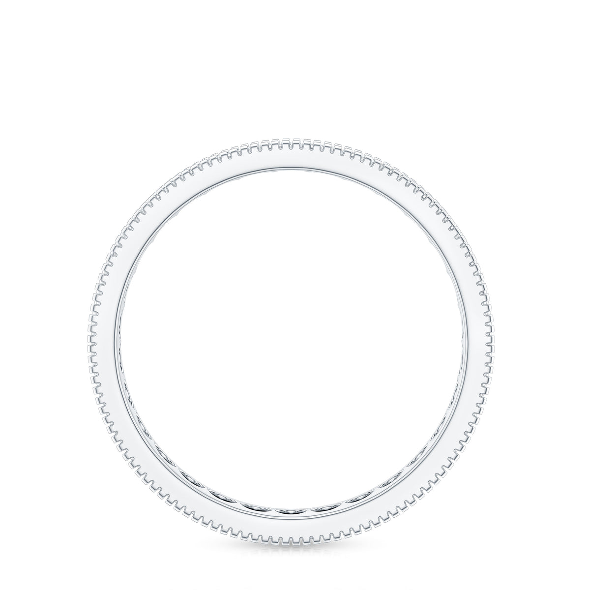 Moissanite Band Ring with Milgrain Detailing D-VS1 - Rosec Jewels