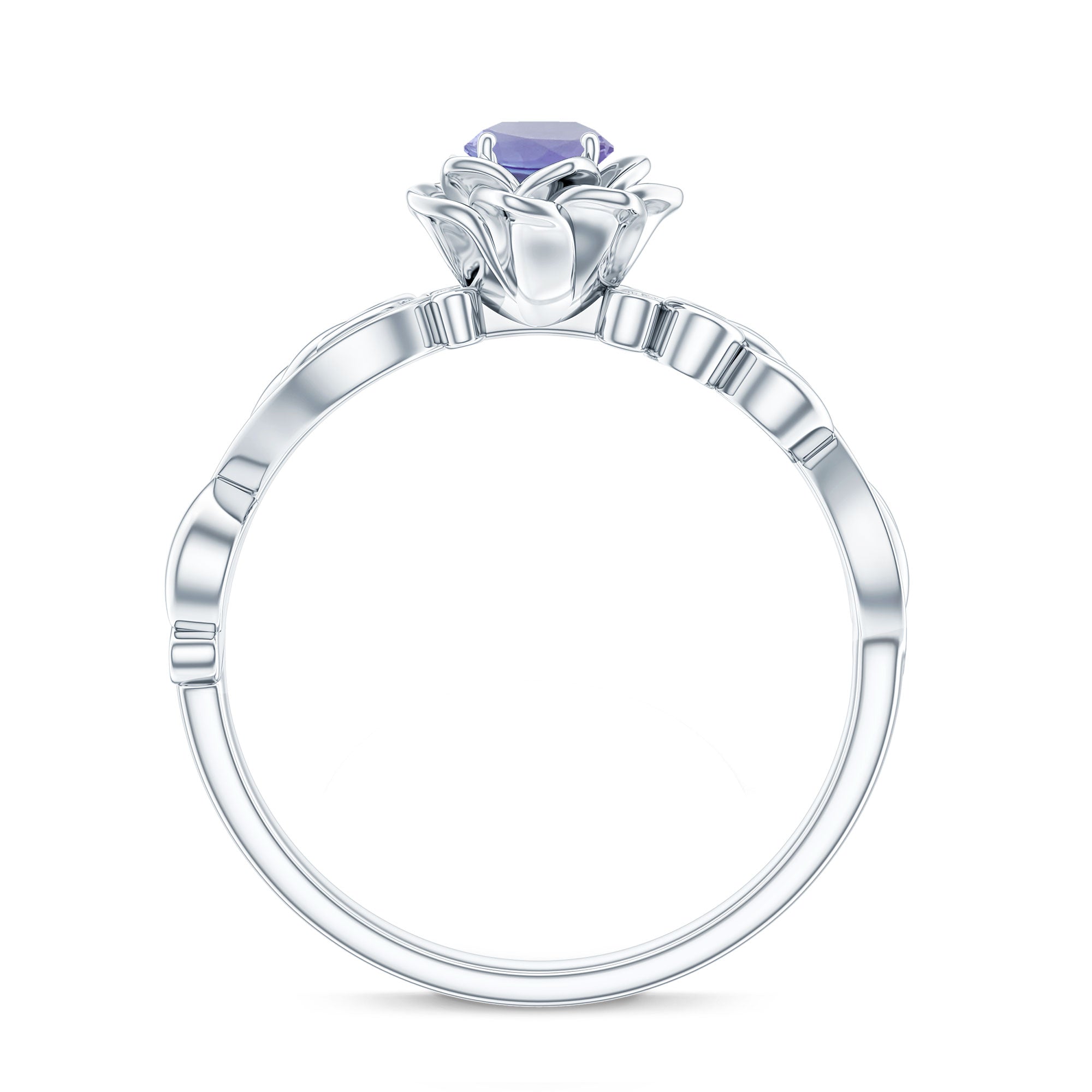 Rosec Jewels-Nature Inspired Tanzanite Engagement Ring with Diamond