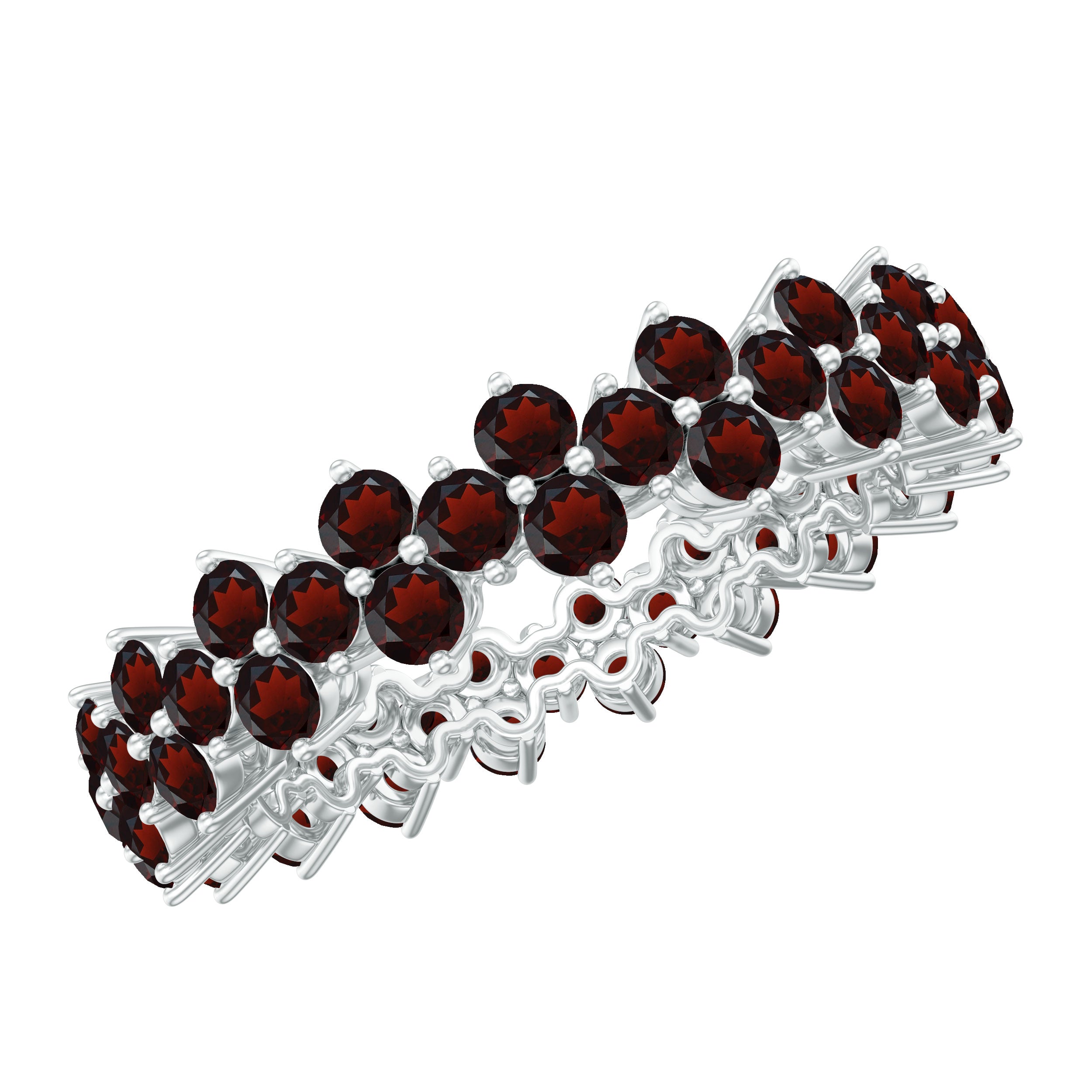 Natural Garnet Eternity Band for Anniversary