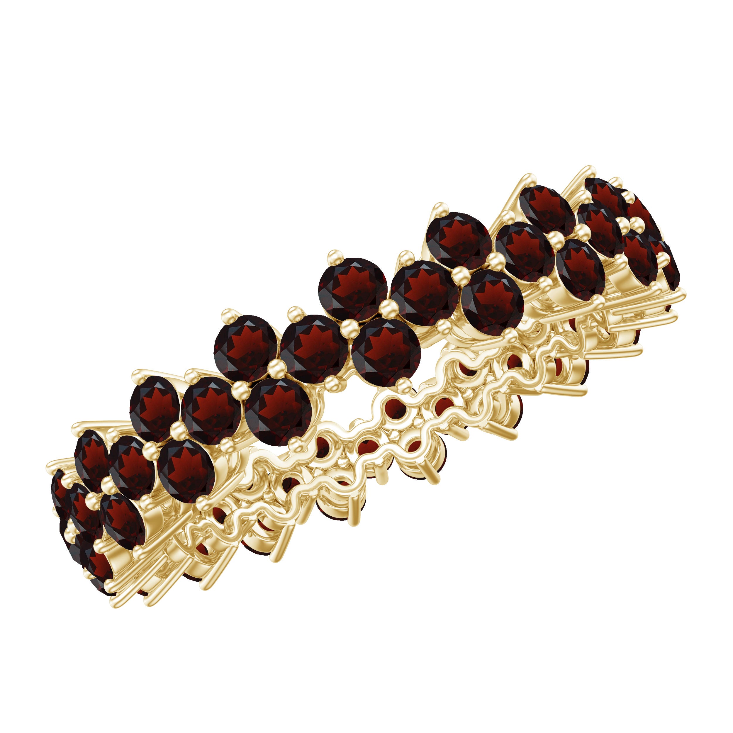 Natural Garnet Eternity Band for Anniversary AAA - Rosec Jewels