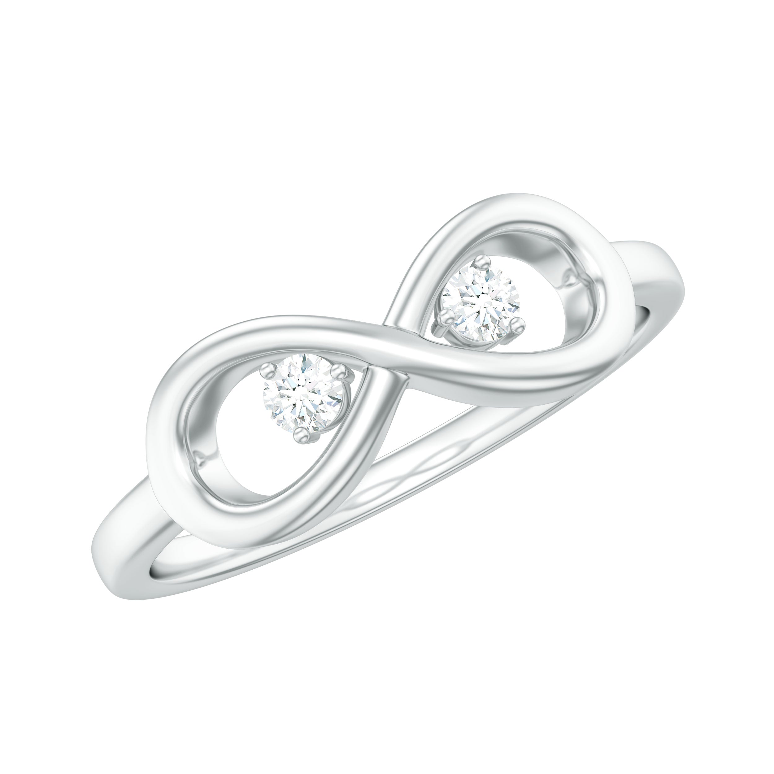 Minimalist Moissanite Infinity Promise Ring D-VS1 - Rosec Jewels