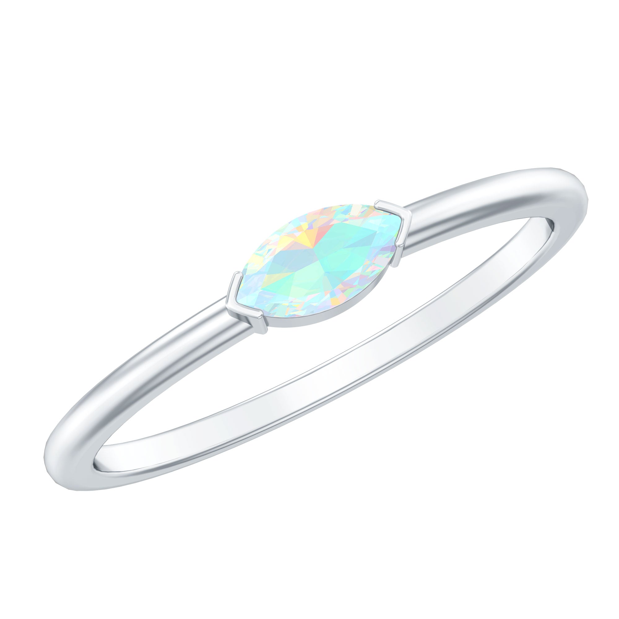 Marquise Cut Solitaire Ethiopische Opal East West Promise Ring