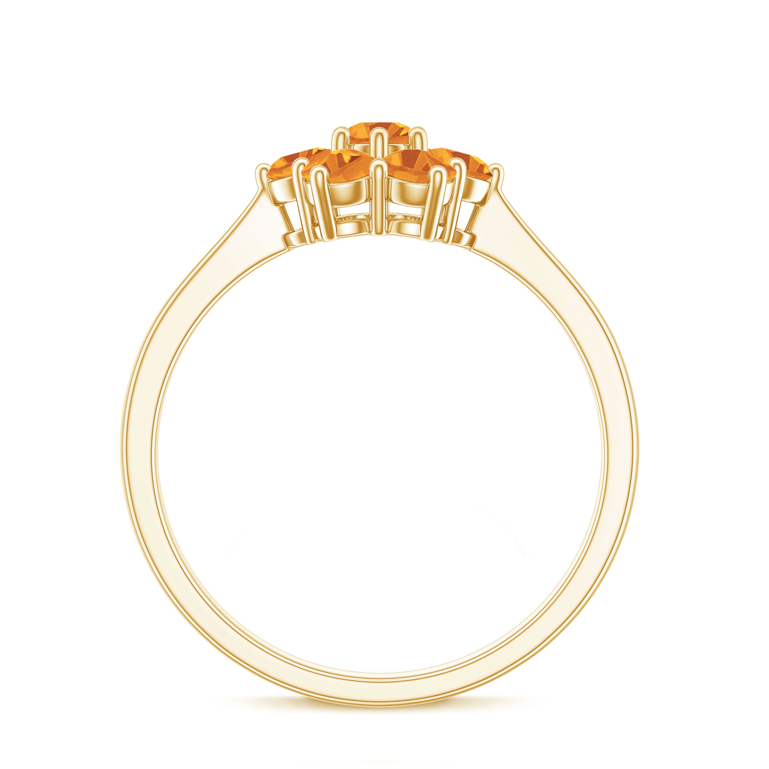 Rosec Jewels-Natural Citrine Floral Engagement Ring with Certificate