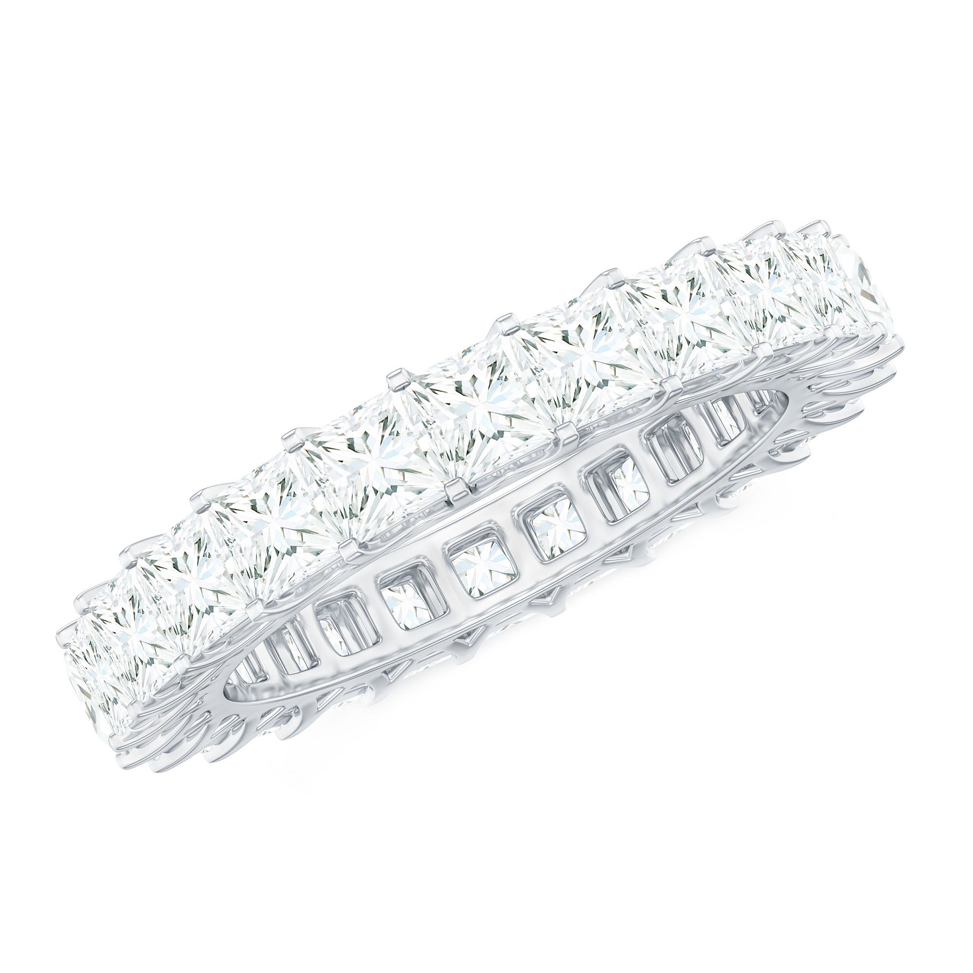 Princess Cut Moissanite Full Eternity Band Ring