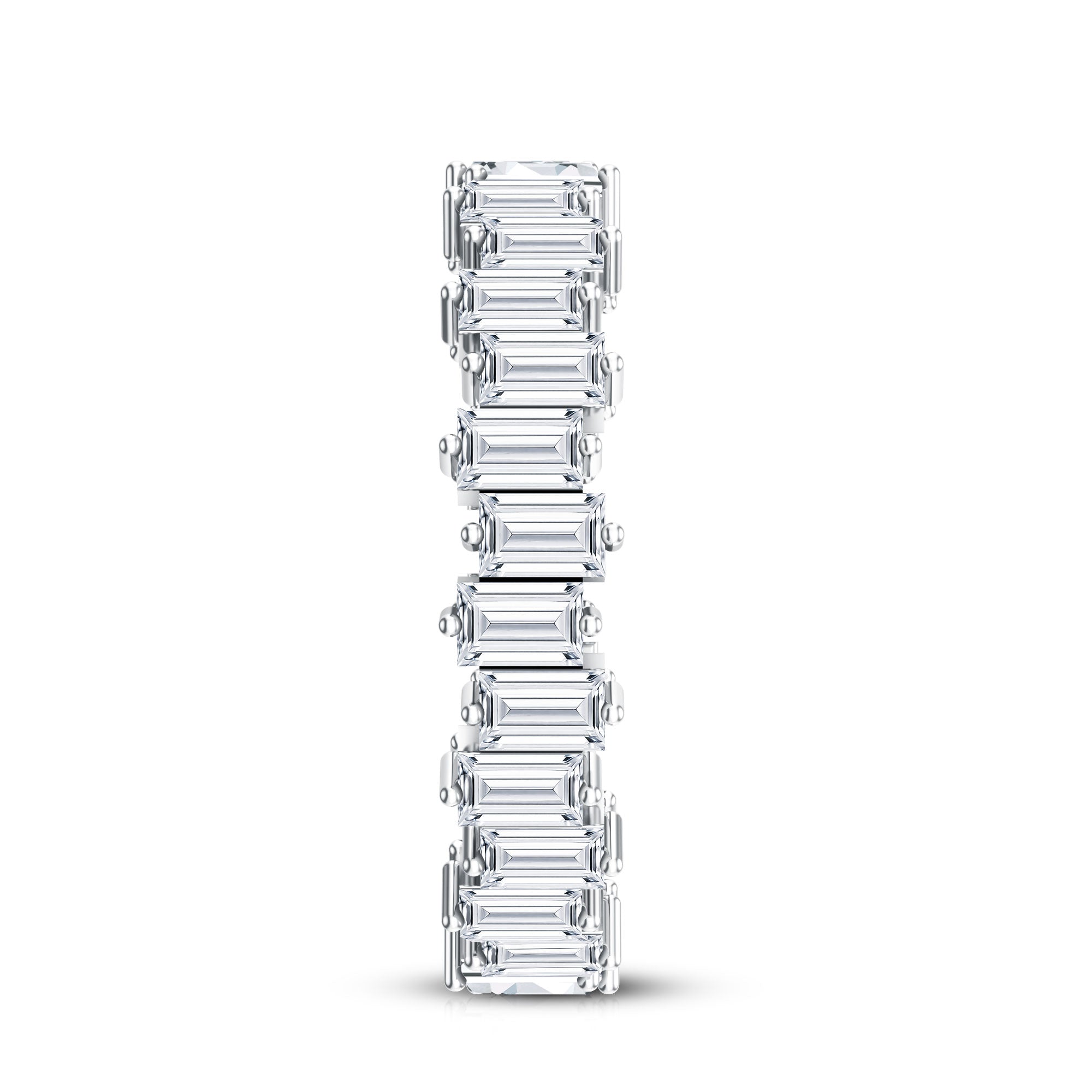 Baguette Shape Moissanite Eternity Wedding Band D-VS1 - Rosec Jewels