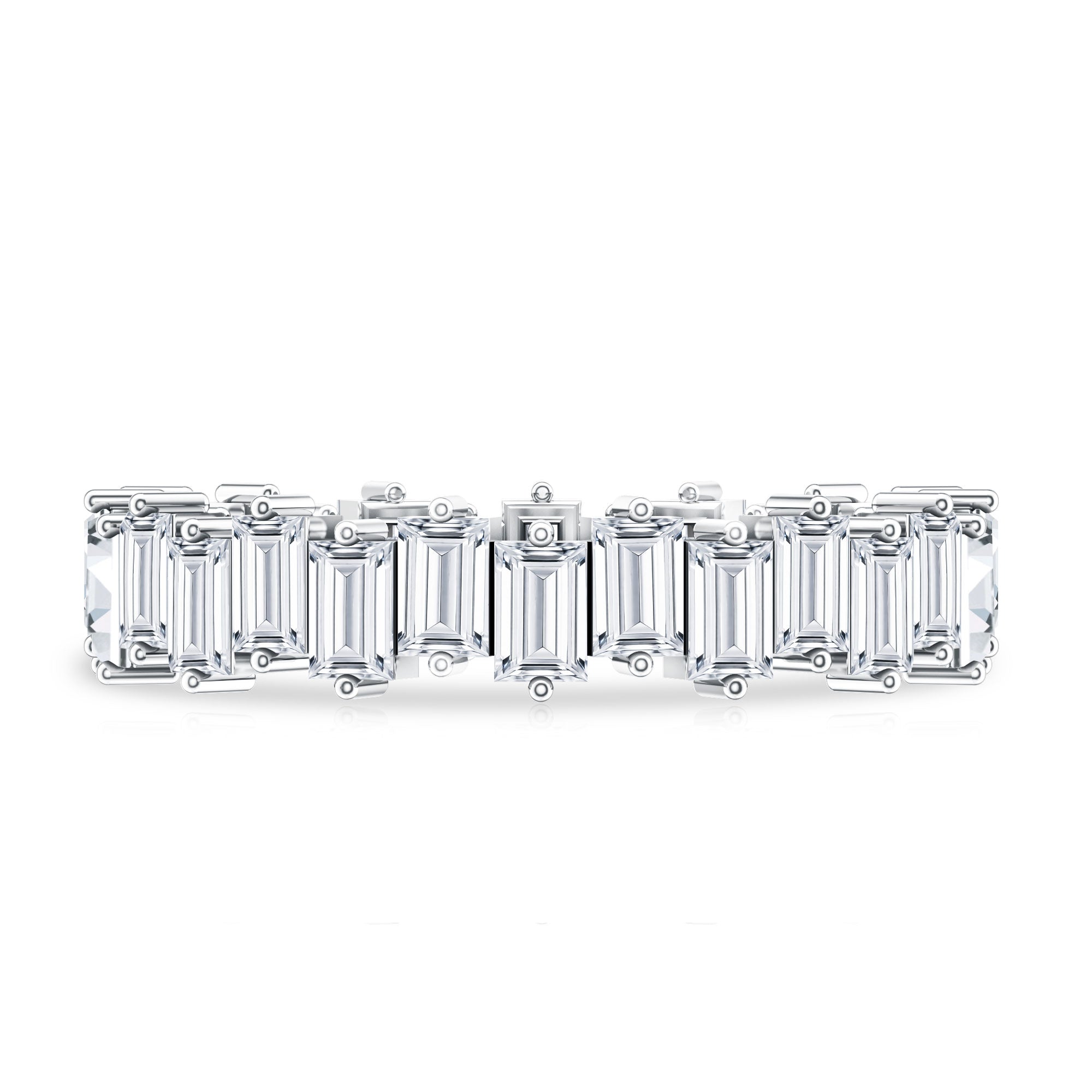 Baguette Shape Moissanite Eternity Wedding Band D-VS1 - Rosec Jewels