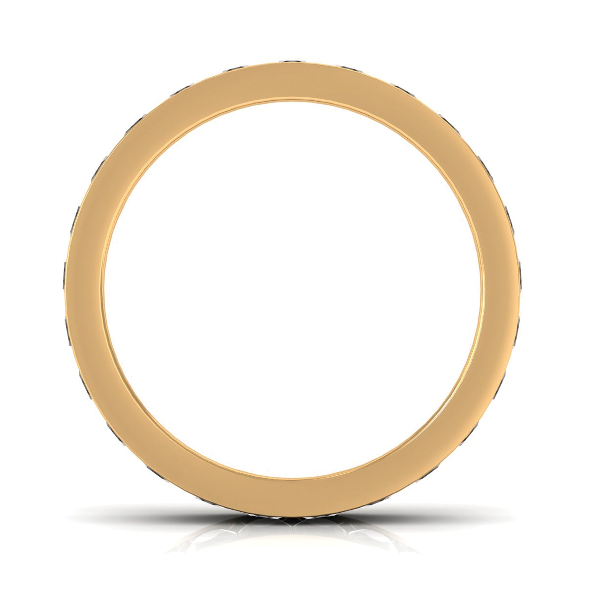Round Cut Black Onyx Eternity Band in Channel Setting AAA - Rosec Jewels