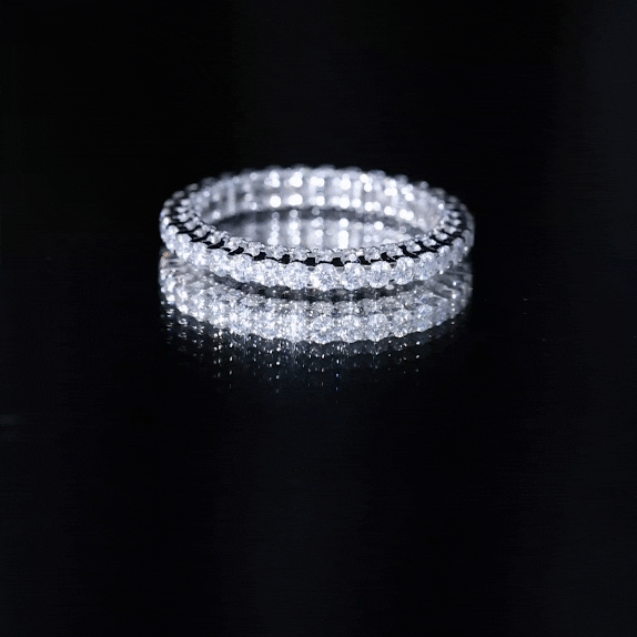 Certified Moissanite Stackable Eternity Band Ring D-VS1 - Rosec Jewels