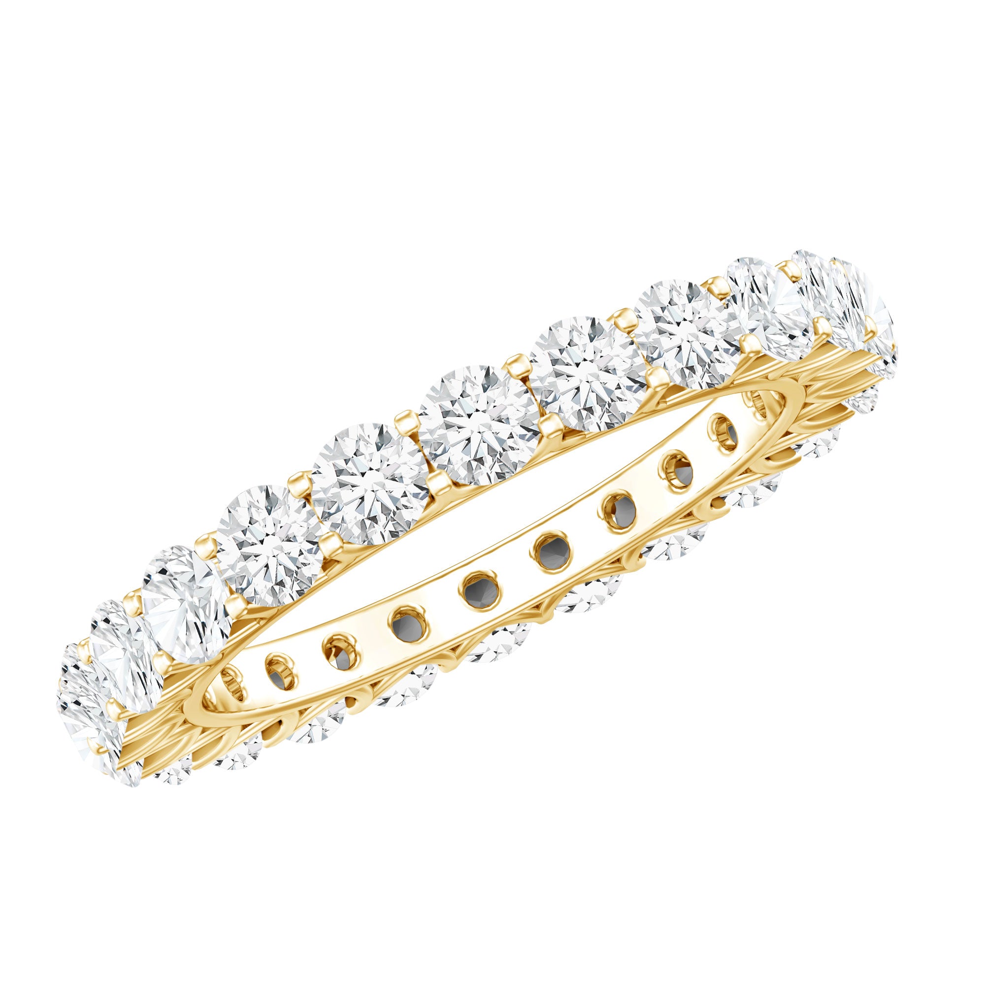 Certified Moissanite Stackable Eternity Band Ring D-VS1 - Rosec Jewels