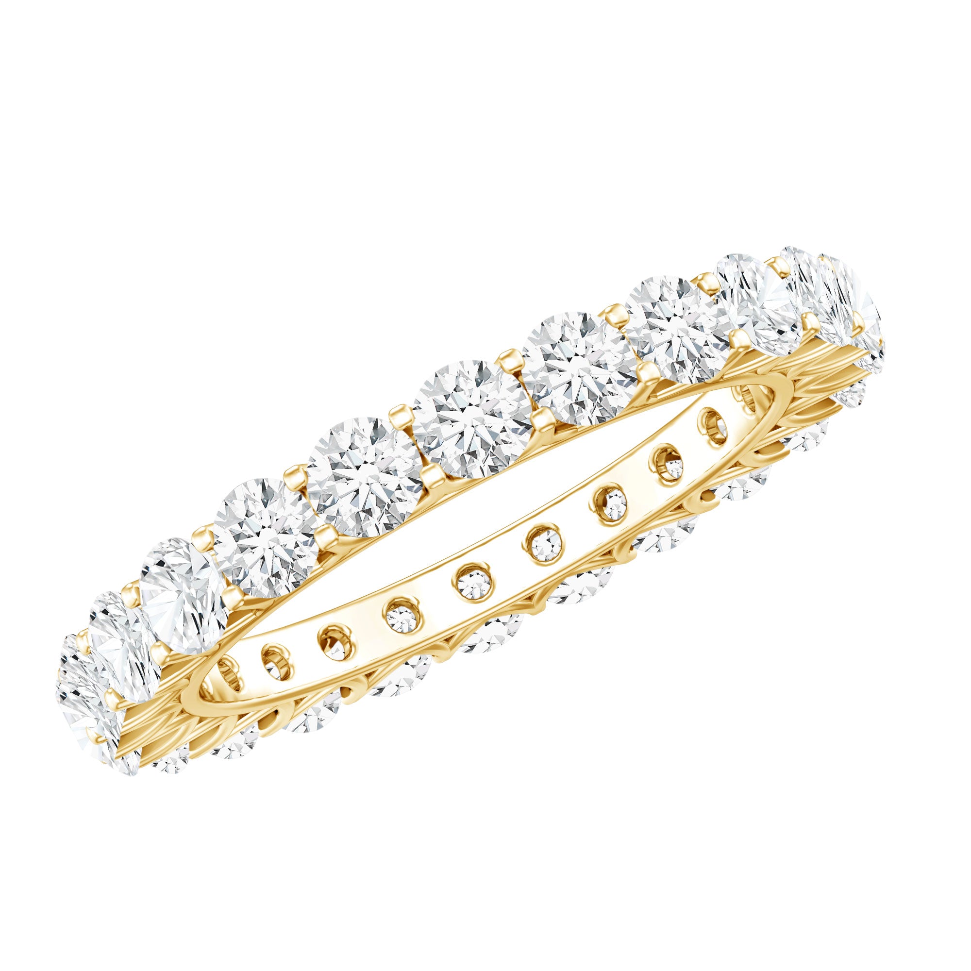 Certified Moissanite Stackable Eternity Band Ring D-VS1 - Rosec Jewels