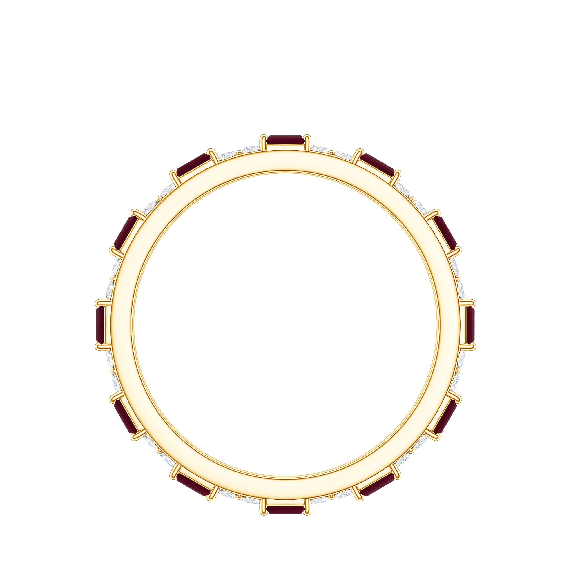 Genuine Baguette Ruby Diamond Eternity Ring for Women AAA - Rosec Jewels