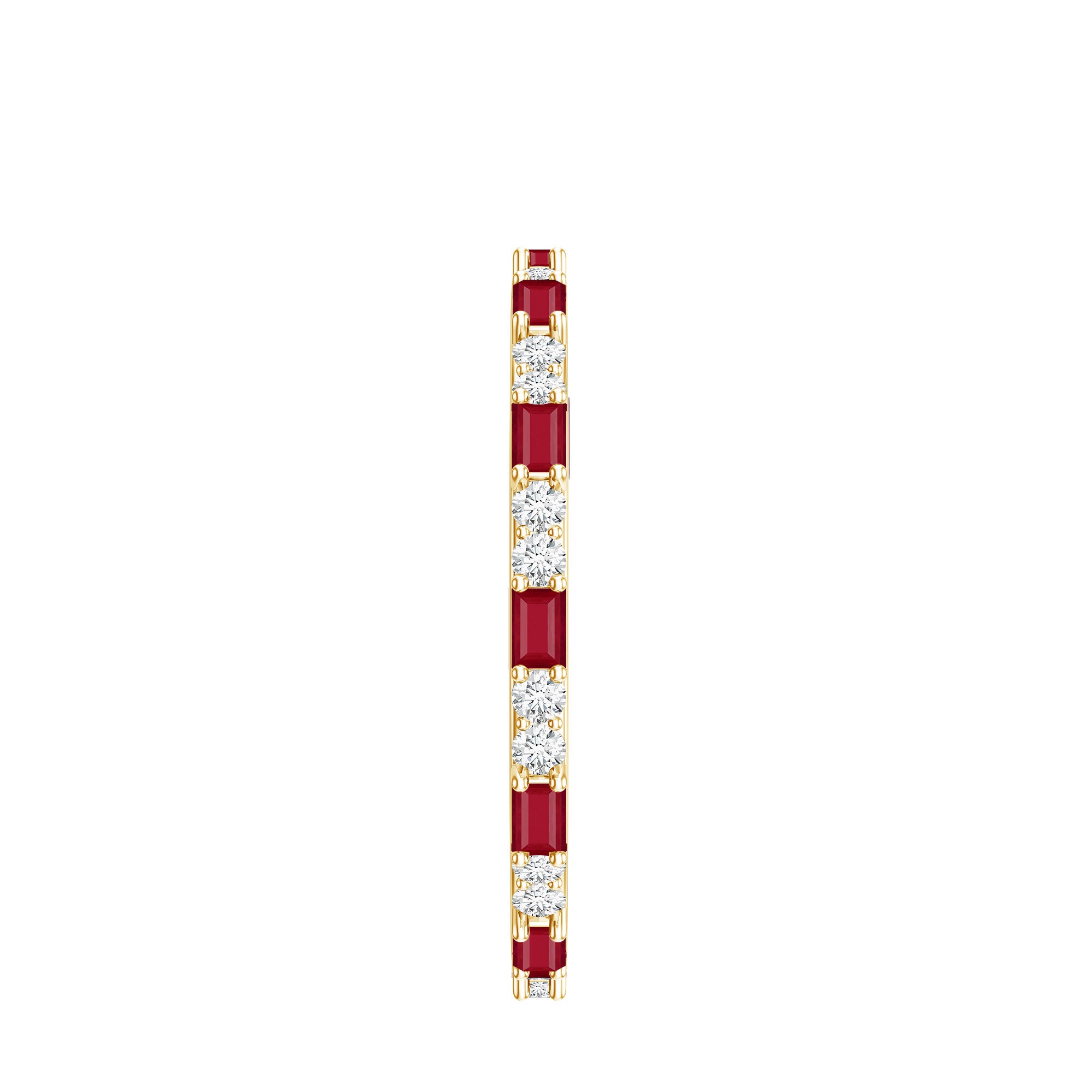 Genuine Baguette Ruby Diamond Eternity Ring for Women AAA - Rosec Jewels