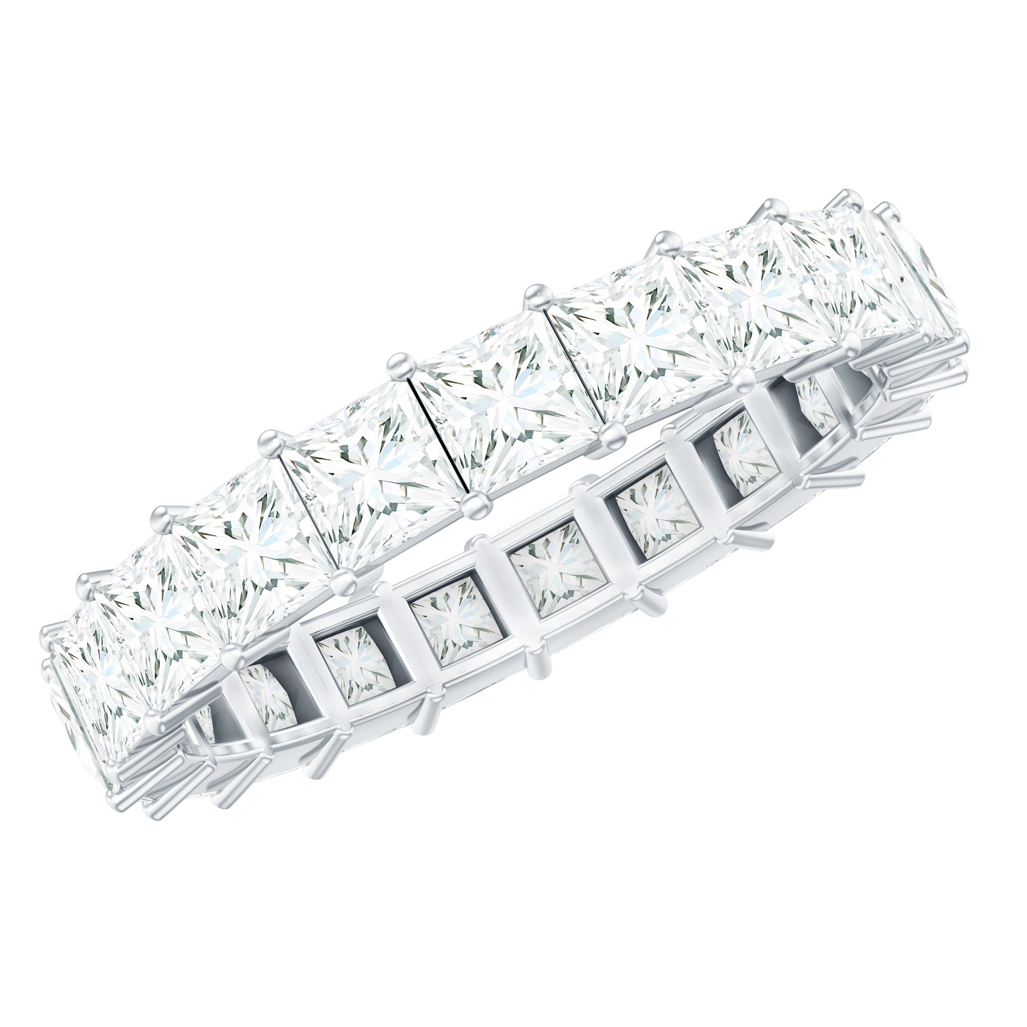 Princess Cut Certified Moissanite Full Eternity Ring