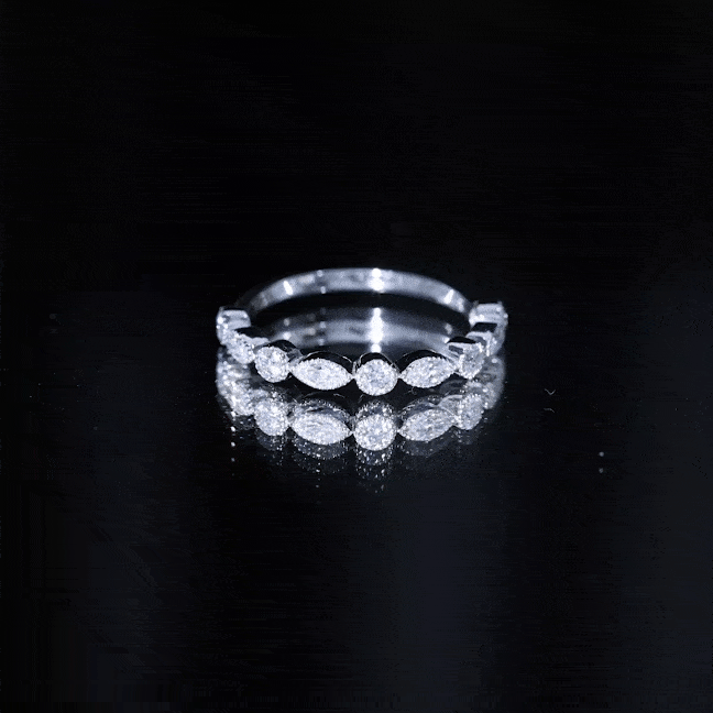 Certified Bezel Set Moissanite Eternity Band Ring D-VS1 - Rosec Jewels