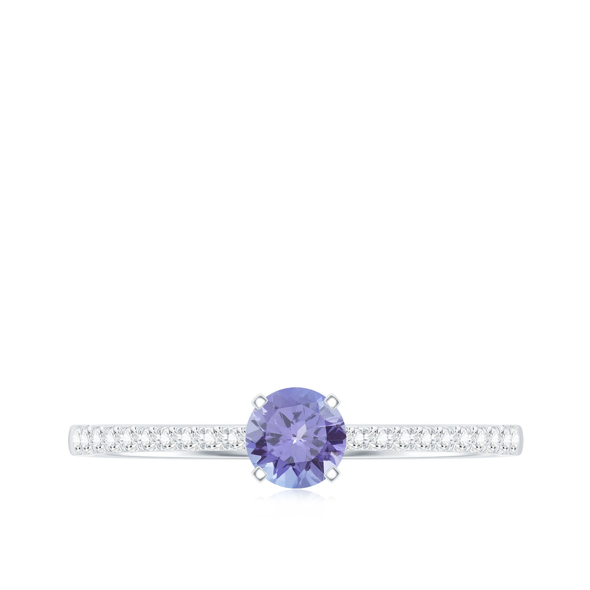 Minimal Tanzanite Diamond Promise Ring for Engagement AAA - Rosec Jewels