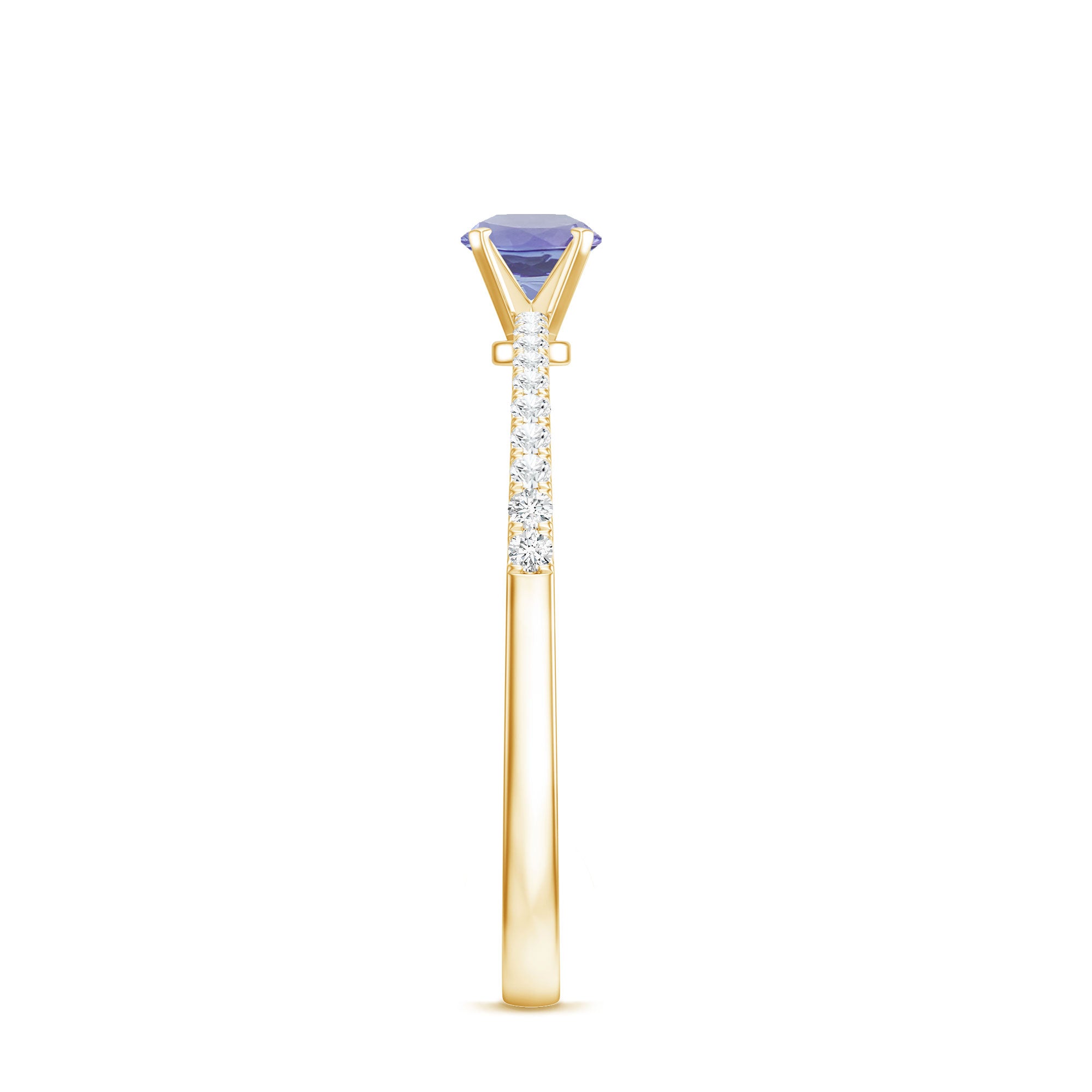 Minimal Tanzanite Diamond Promise Ring for Engagement AAA - Rosec Jewels